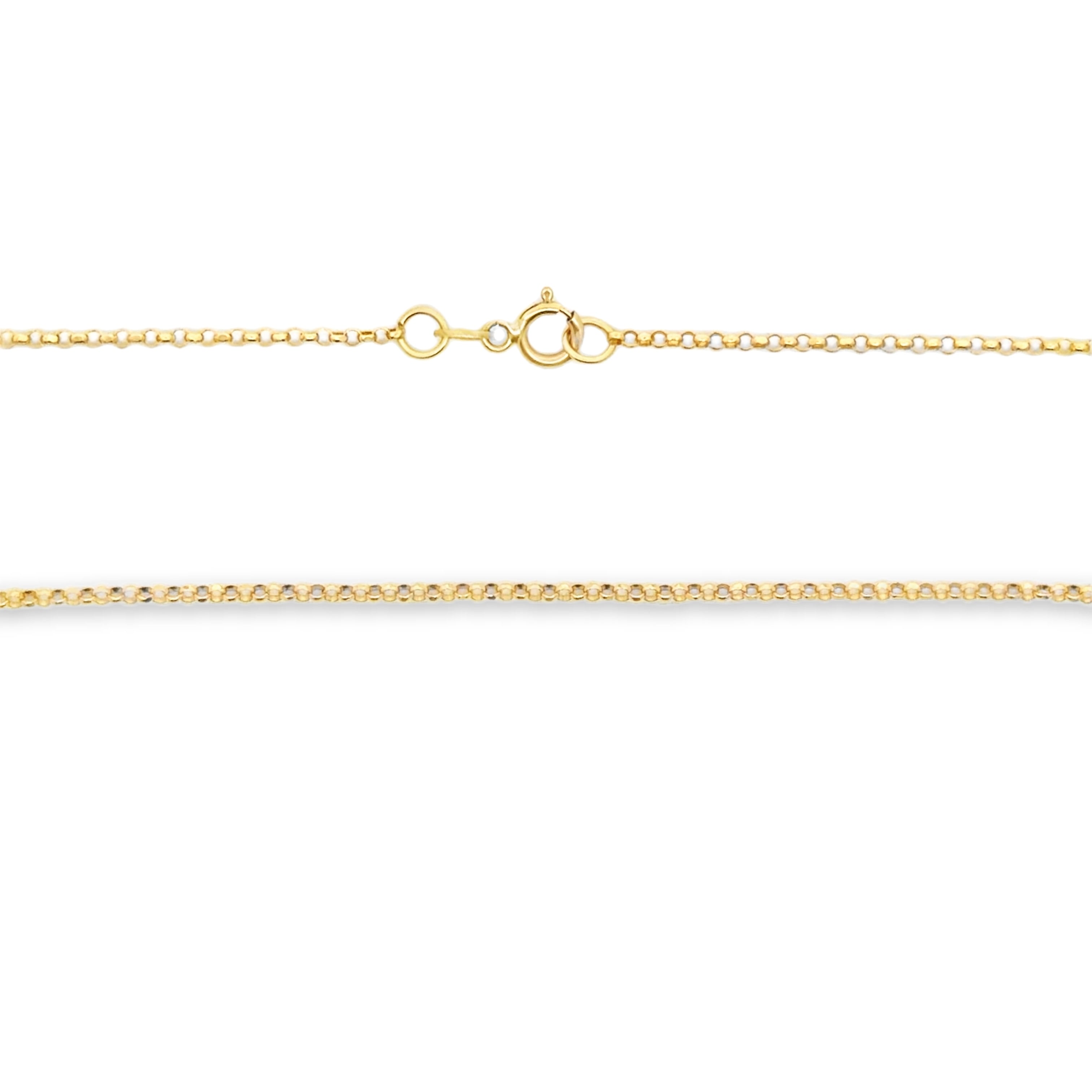 Yellow Gold Open Cross Pendant Necklace with zirconia Accent