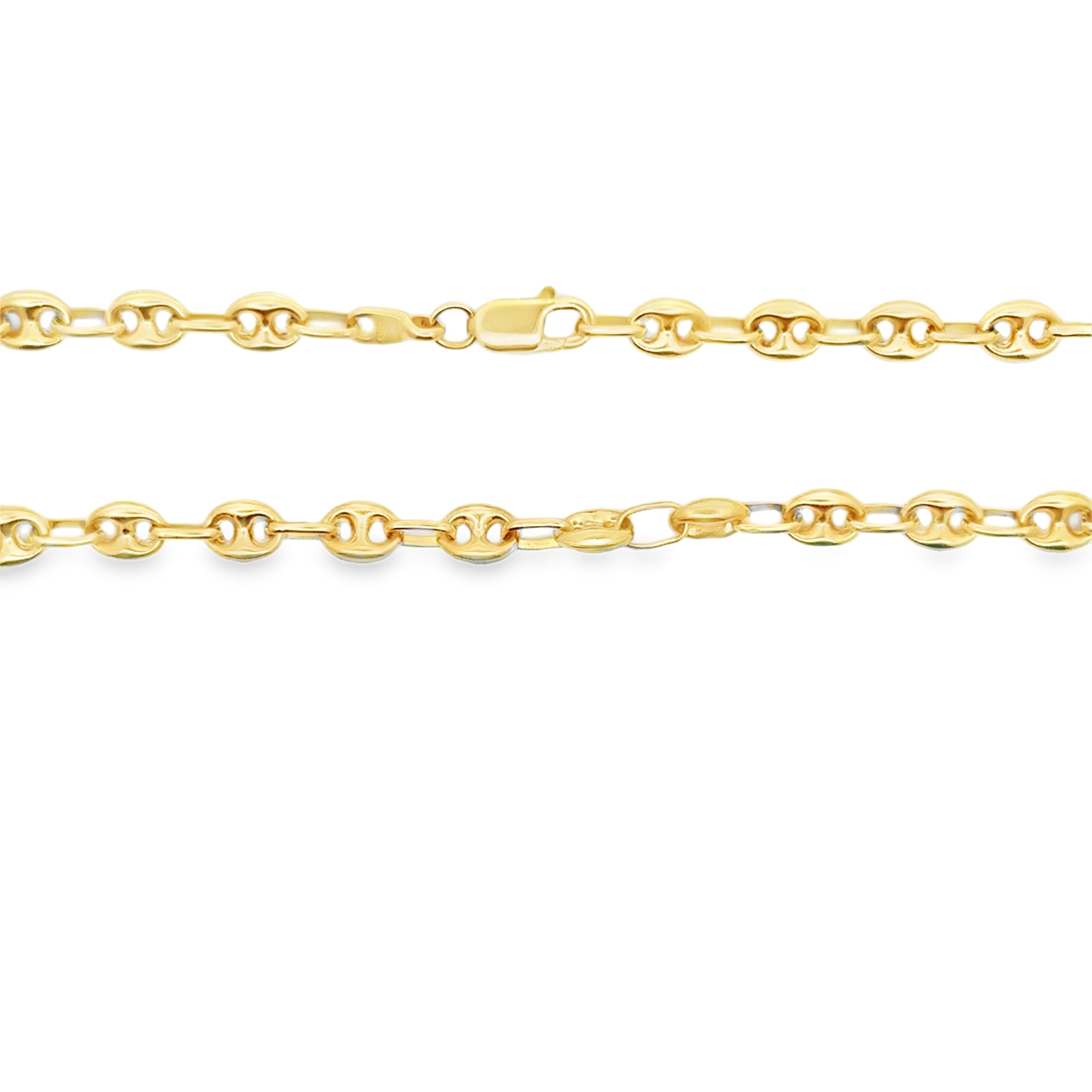 Yellow Gold Mariner Link Chain Necklace