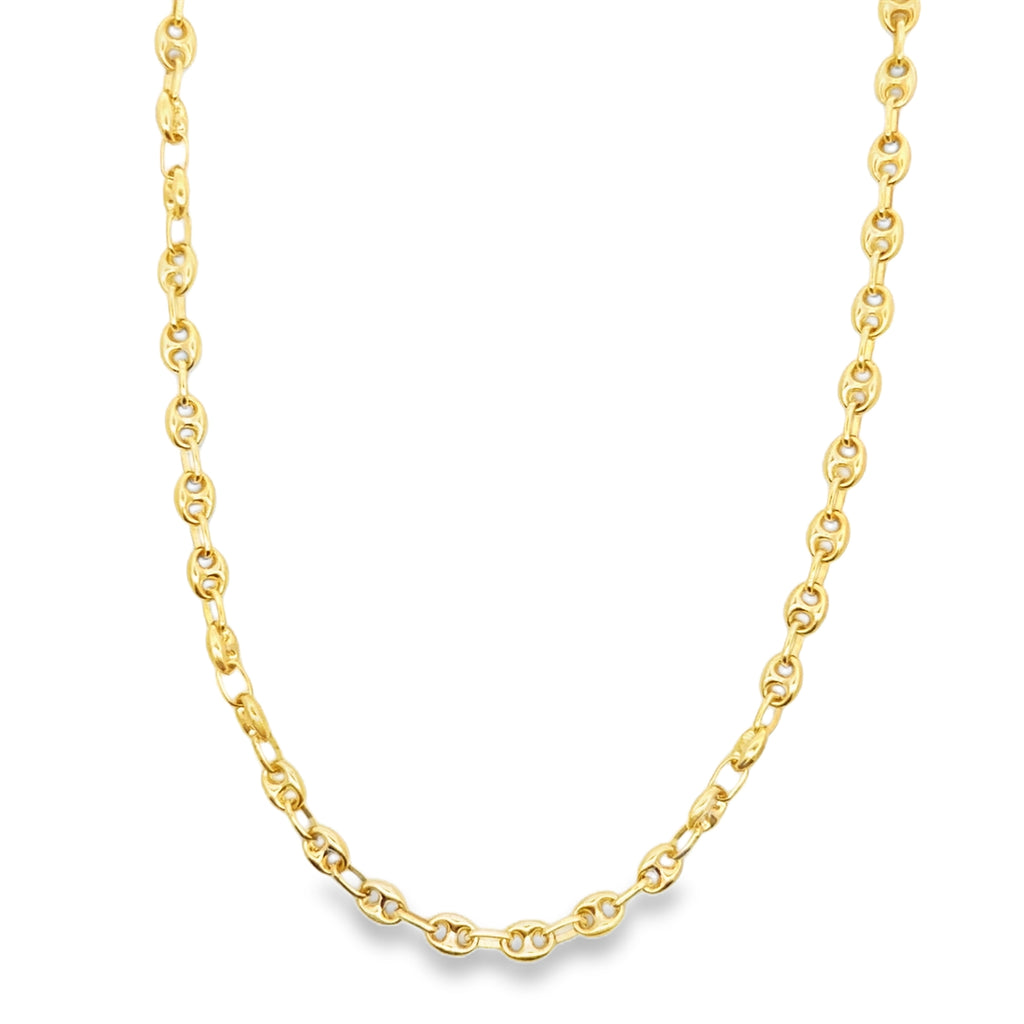 Yellow Gold Mariner Link Chain Necklace