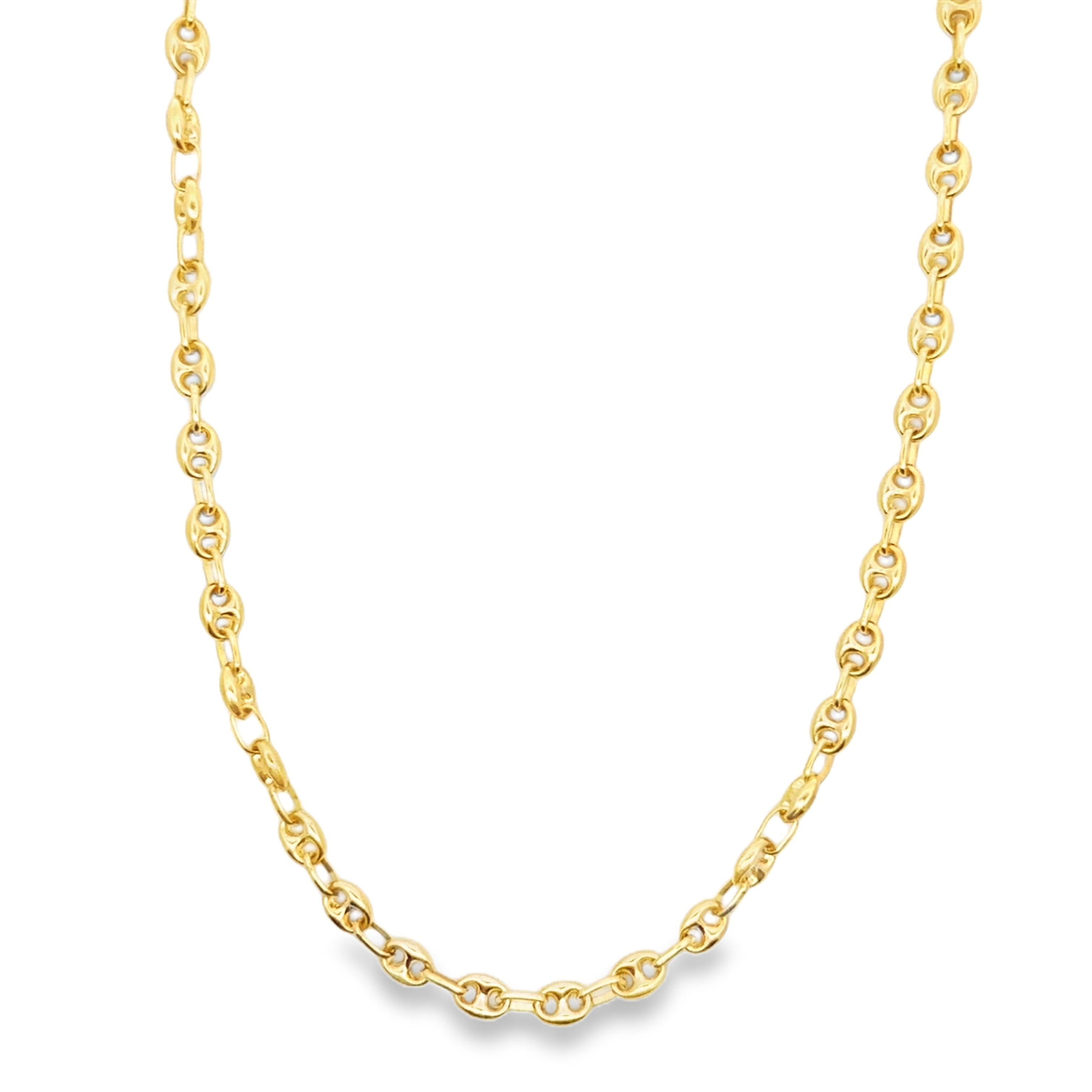 Yellow Gold Mariner Link Chain Necklace