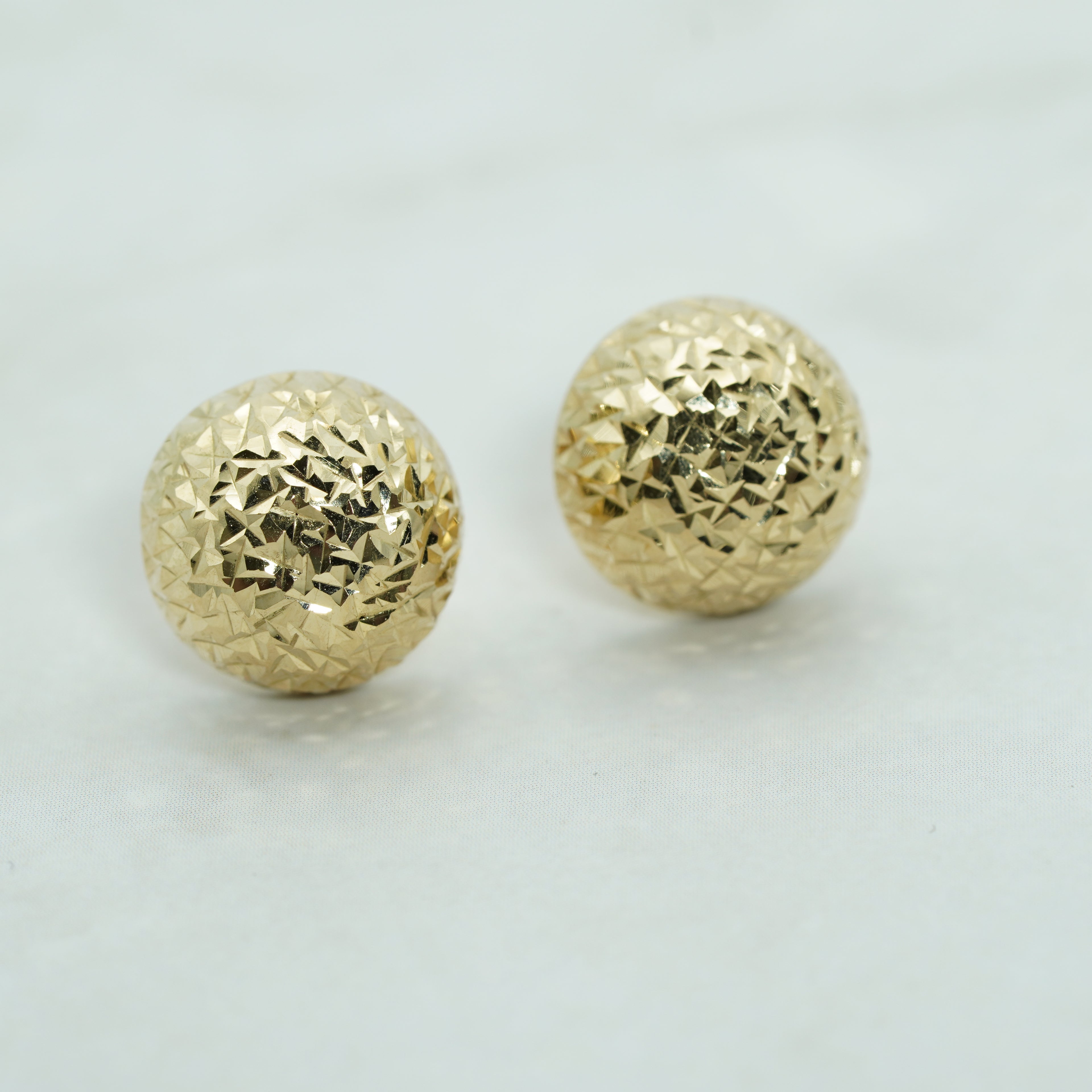 Textured Dome Stud Earrings in Yellow Gold