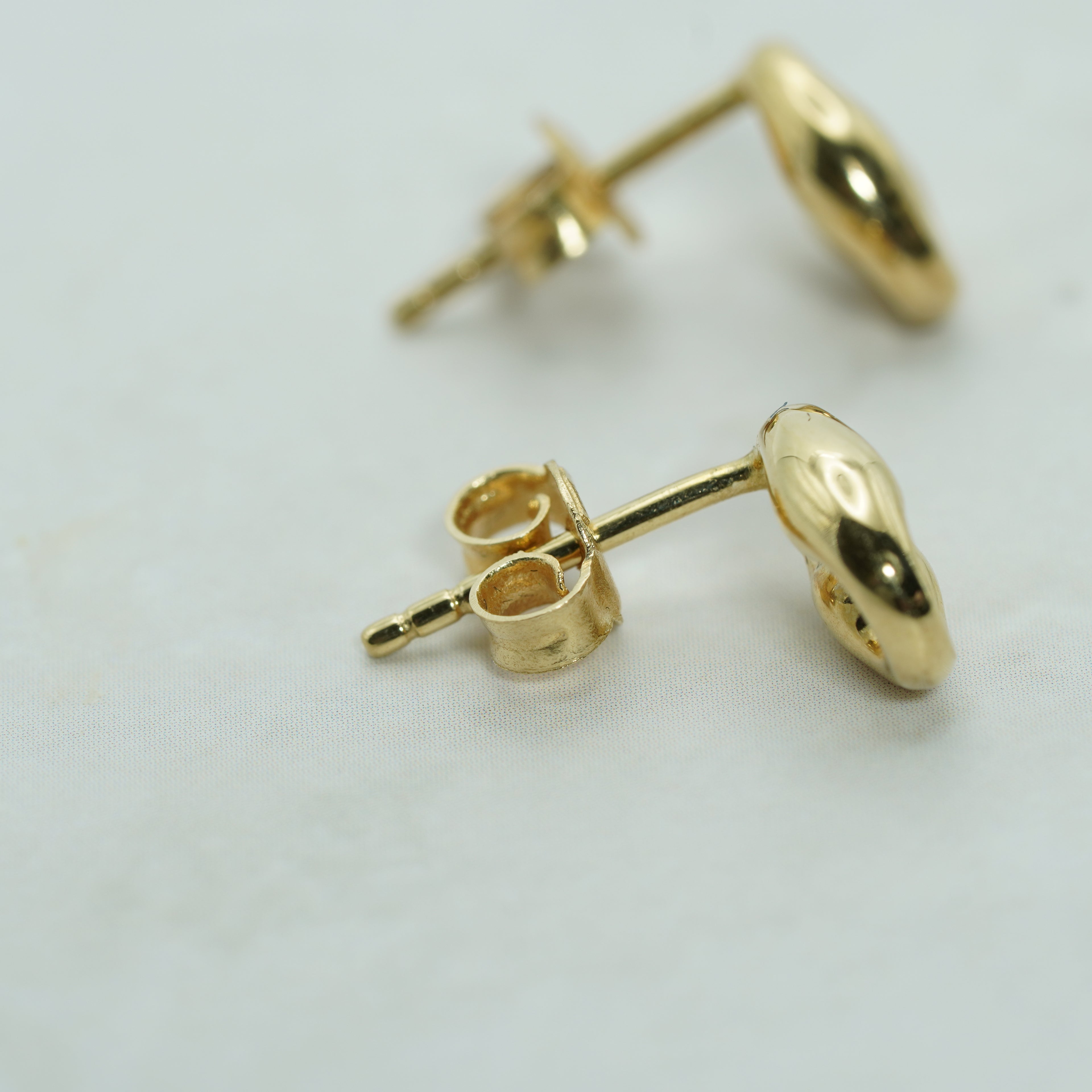 Polished Yellow Gold Mariner Link Stud Earrings
