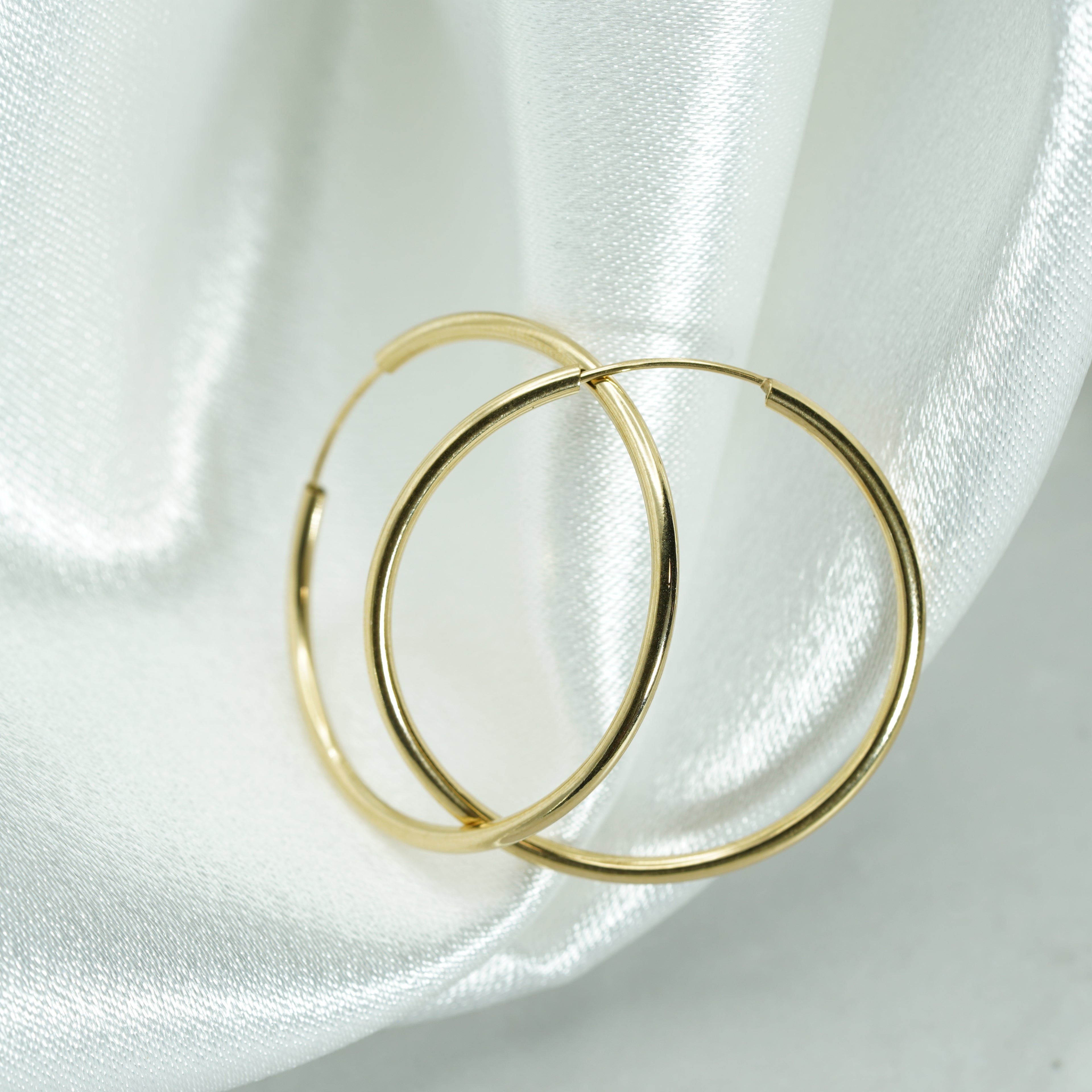 Classic Round Yellow Gold Hoop Earrings