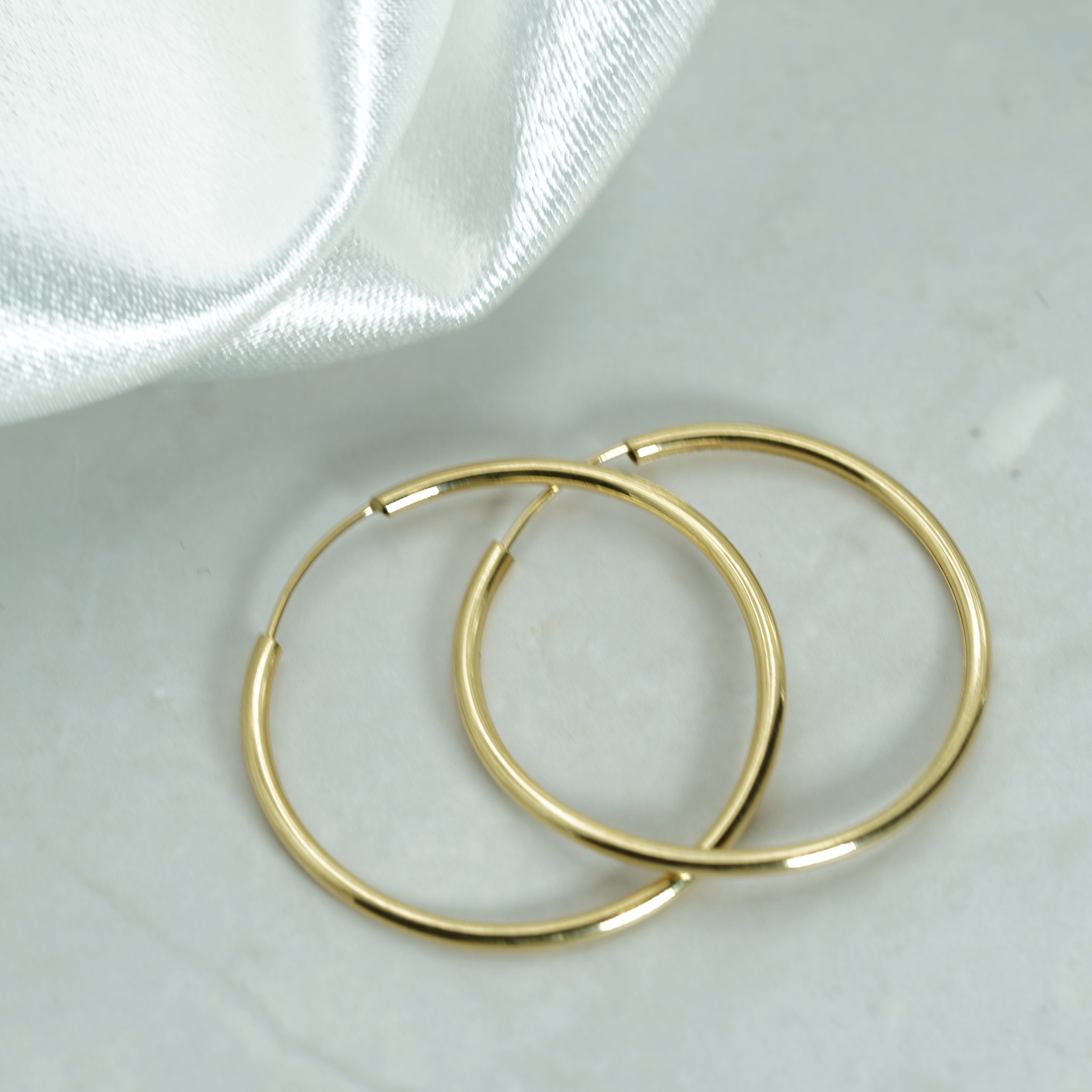Classic Round Yellow Gold Hoop Earrings