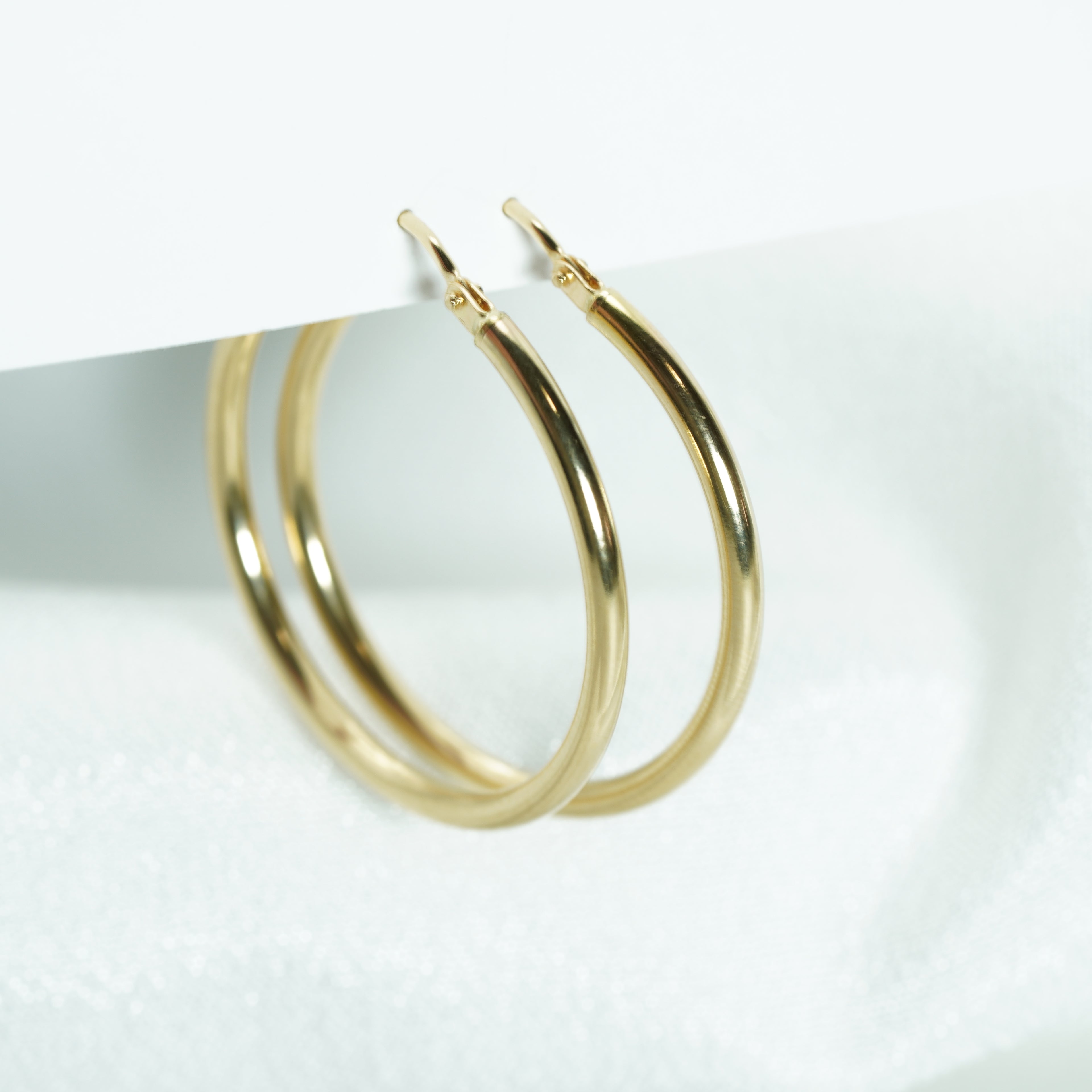 Polished Yellow Gold Classic Hoop Earrings