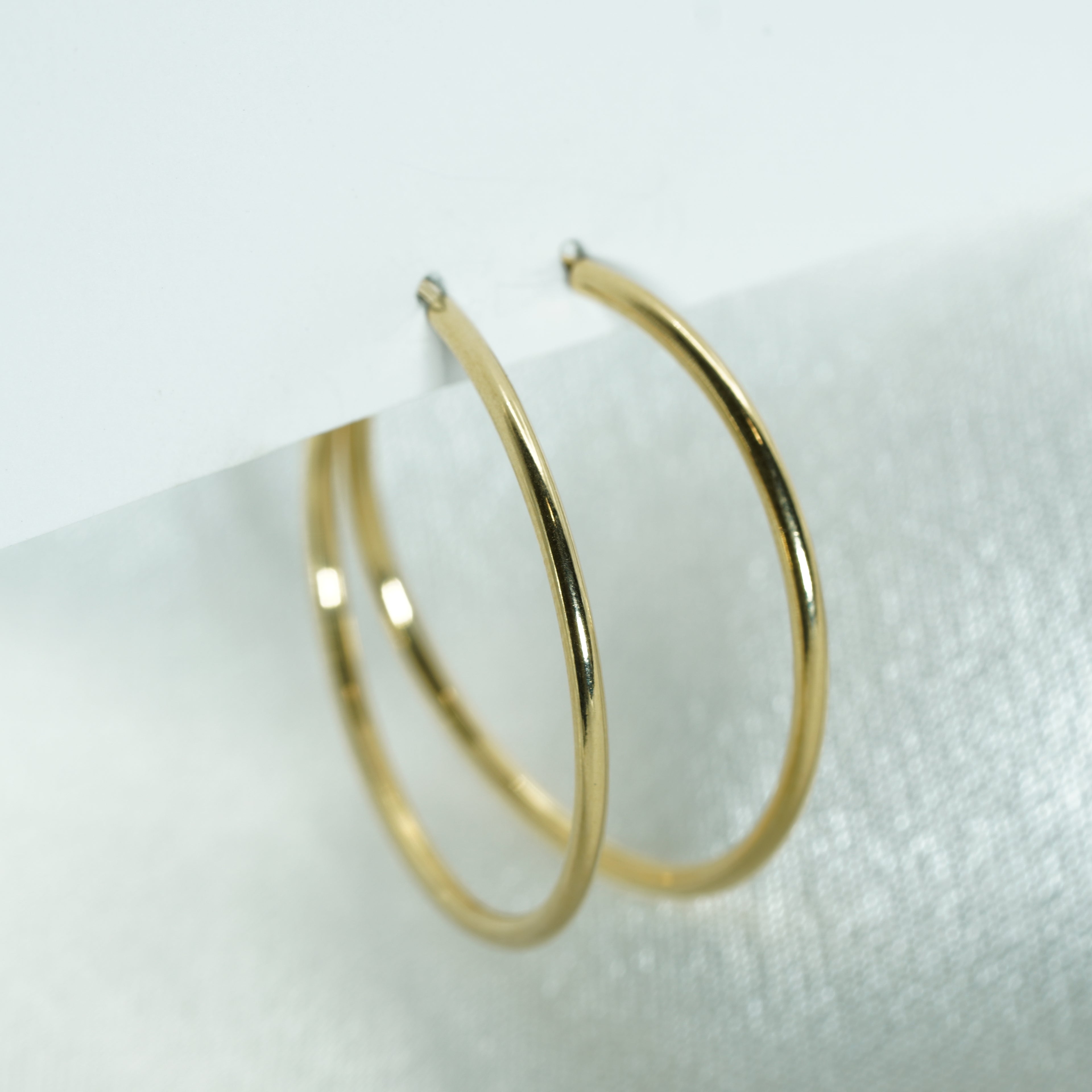 Classic Round Yellow Gold Hoop Earrings