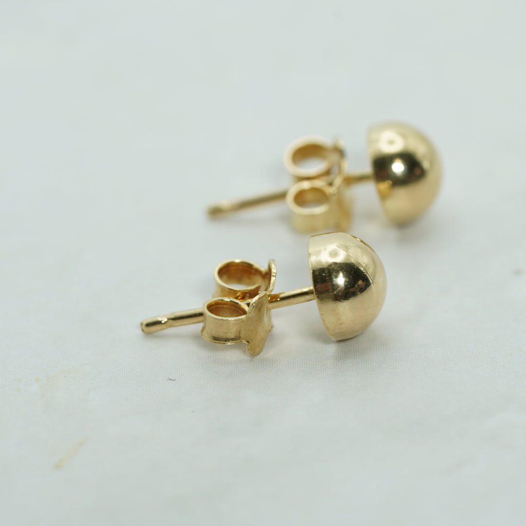 Classic Yellow Gold Polished Ball Stud Earrings