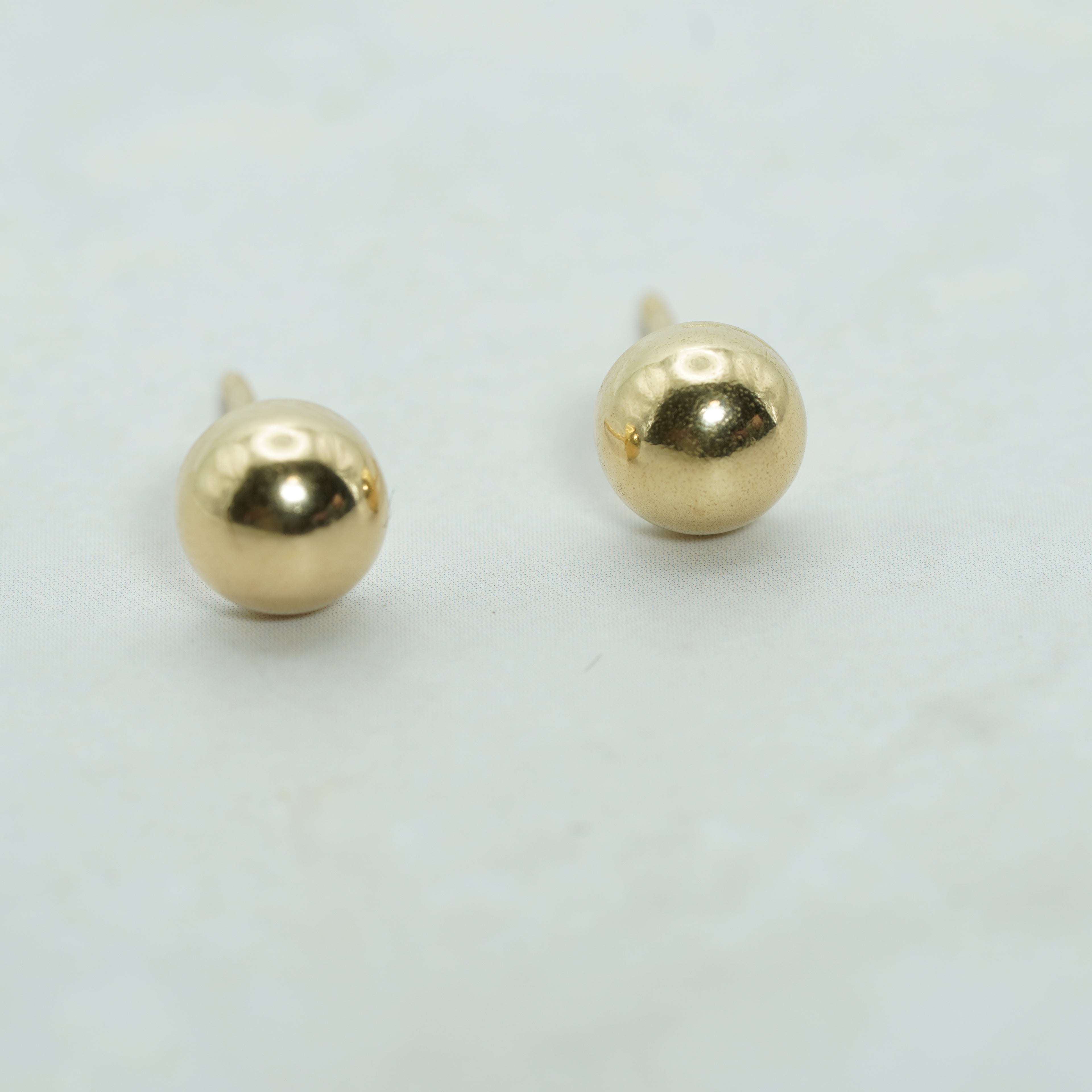 Classic Yellow Gold Polished Ball Stud Earrings