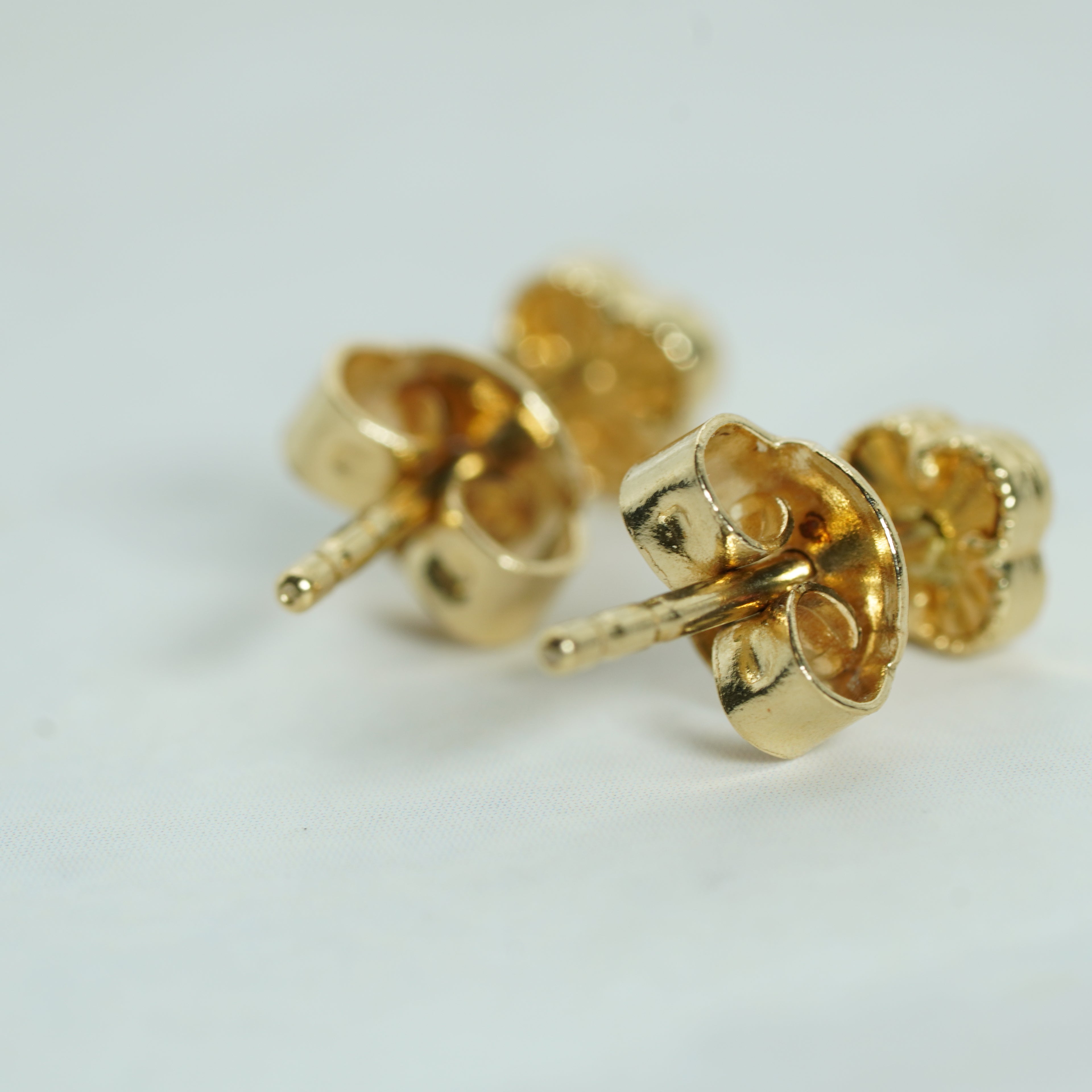 Floral Motif Yellow Gold Stud Earrings