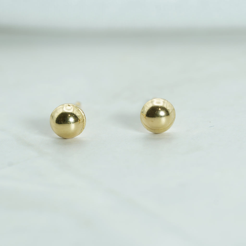 Classic Yellow Gold Ball Stud Earrings