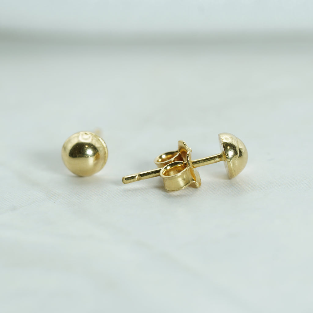 Classic Yellow Gold Ball Stud Earrings