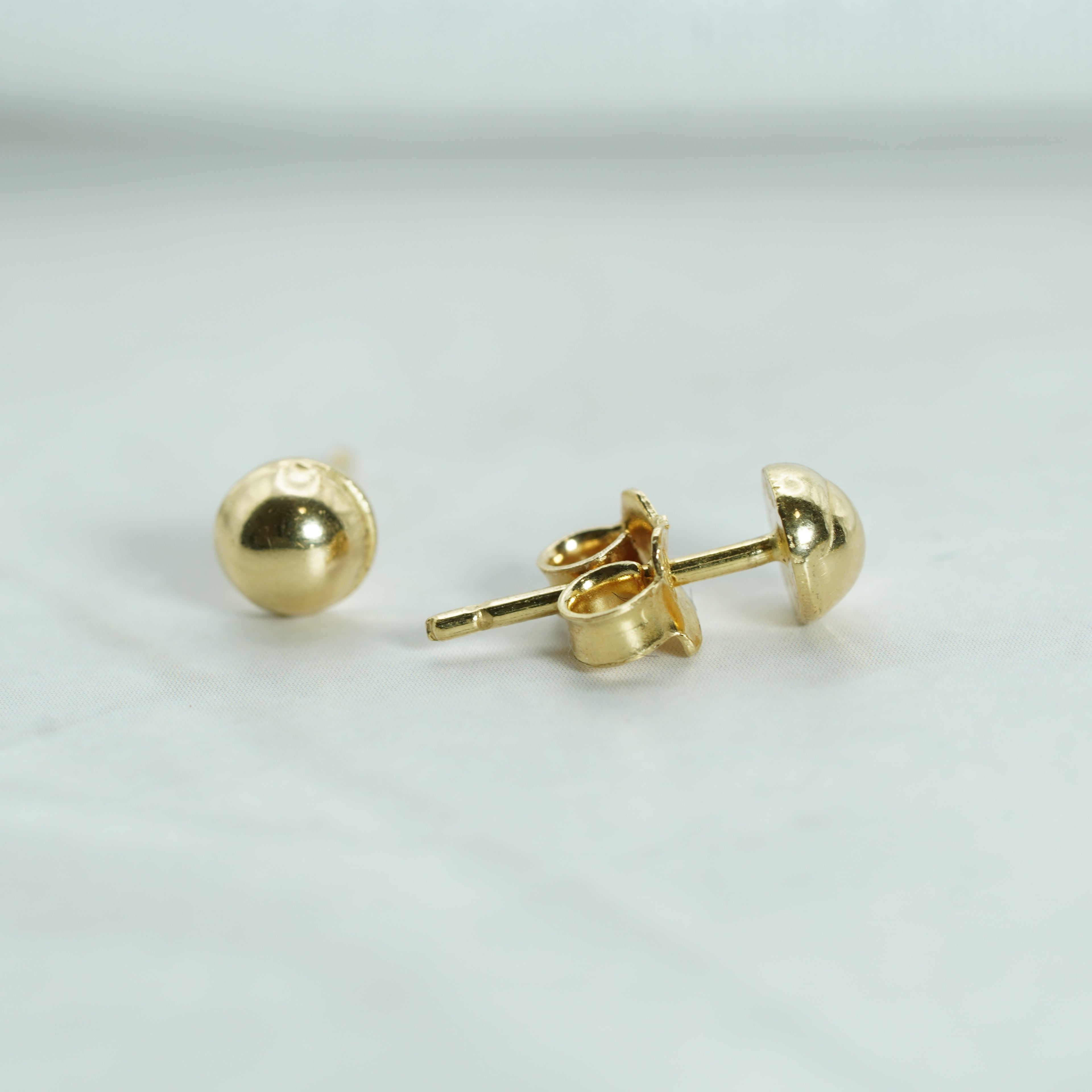 Classic Yellow Gold Ball Stud Earrings