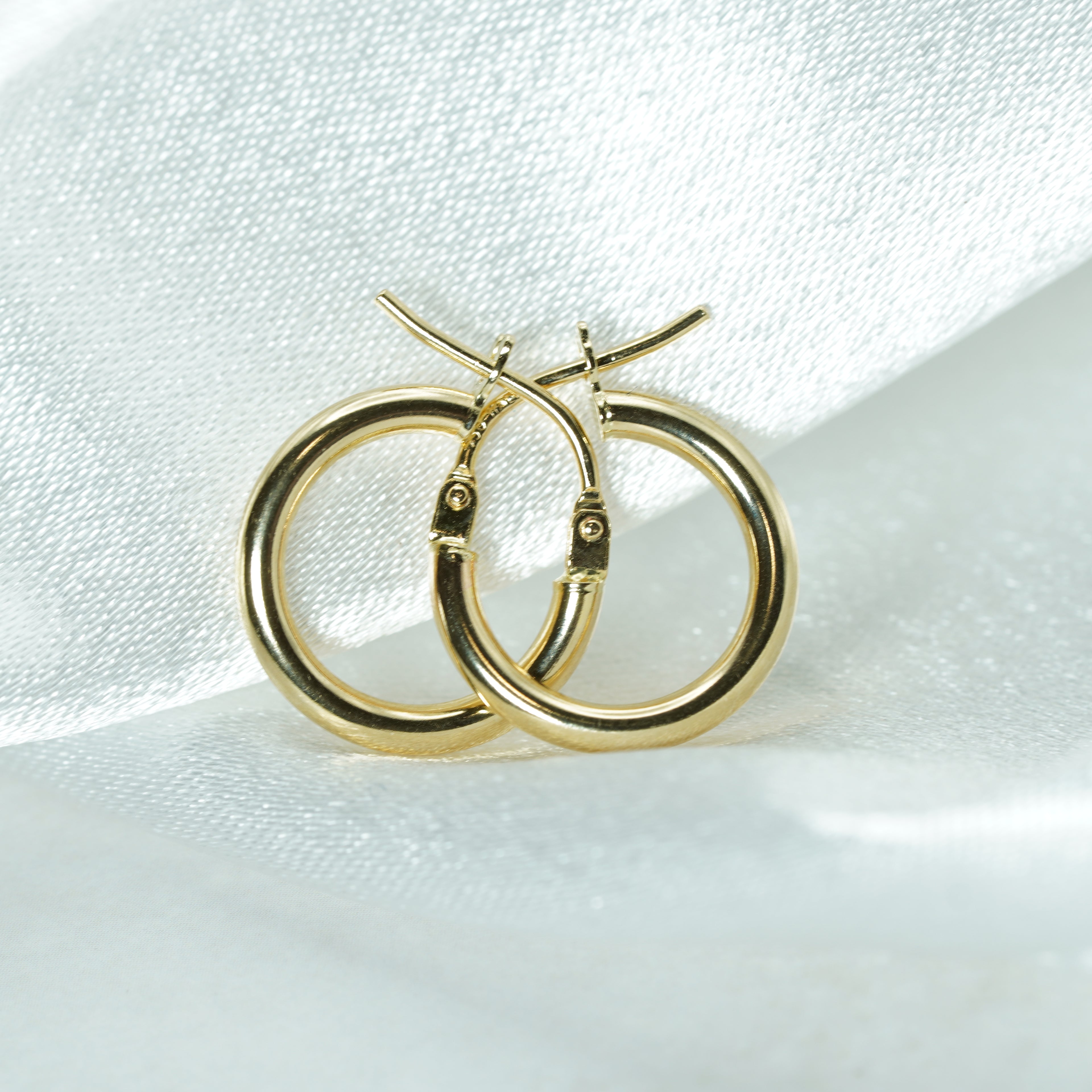 Classic Polished Yellow Gold Hoop Earrings