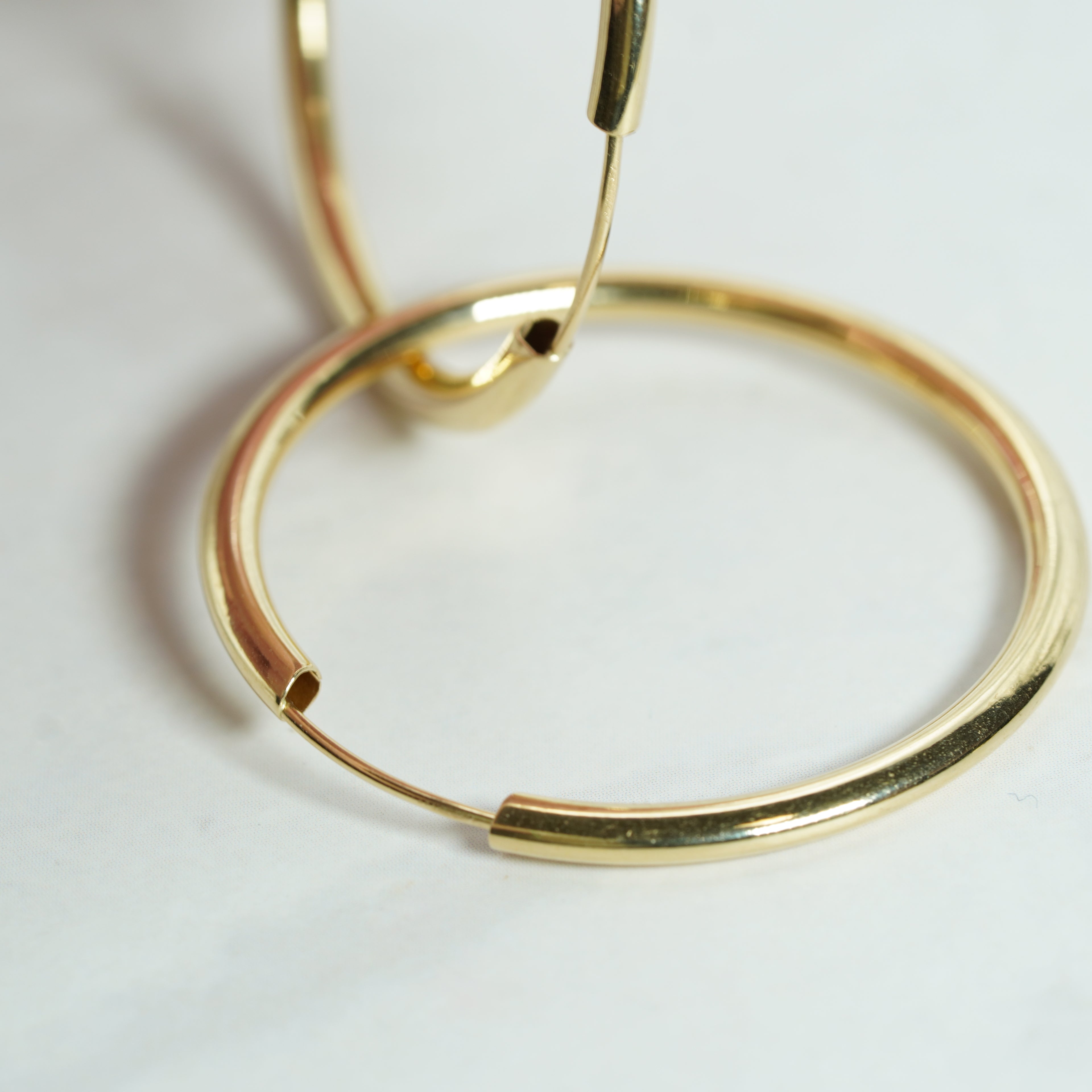 Polished Yellow Gold Endless Hoop Earrings