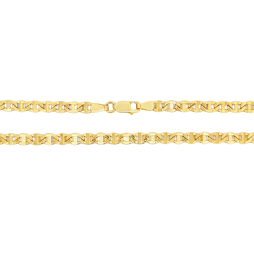 Yellow Gold Flat Mariner Chain Necklace