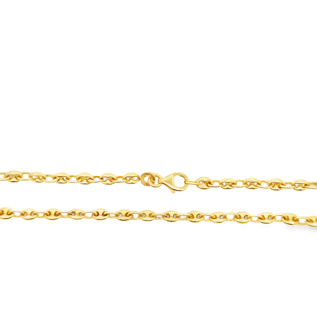 Classic Mariner Link Chain Necklace in Yellow Gold