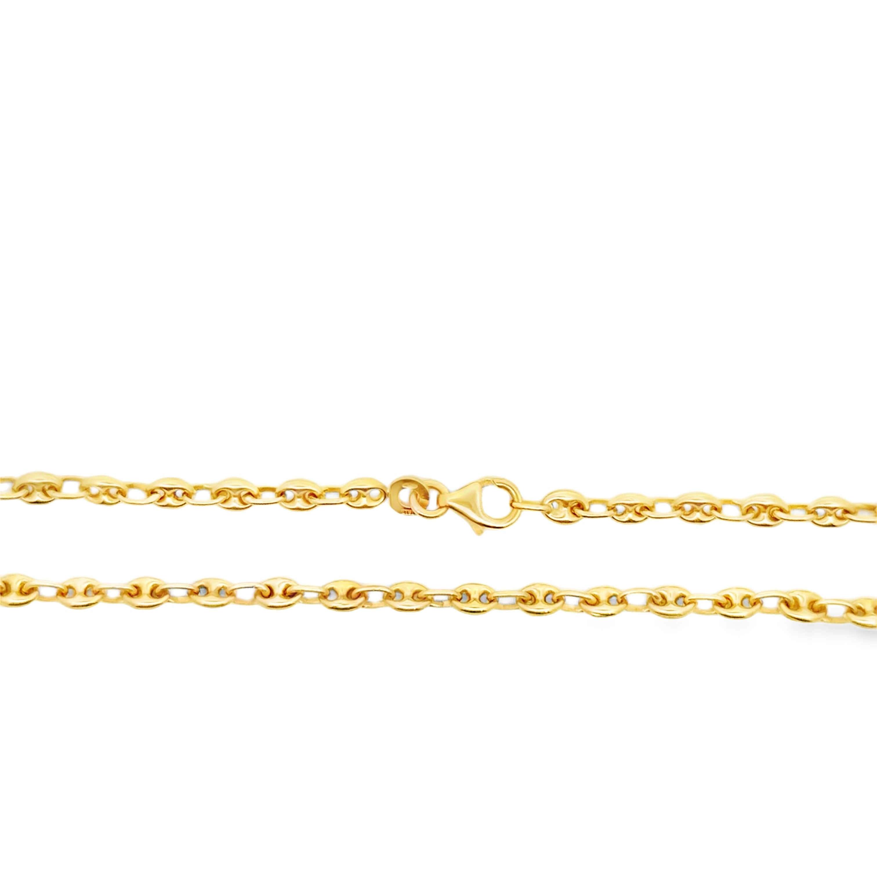 Classic Mariner Link Chain Necklace in Yellow Gold