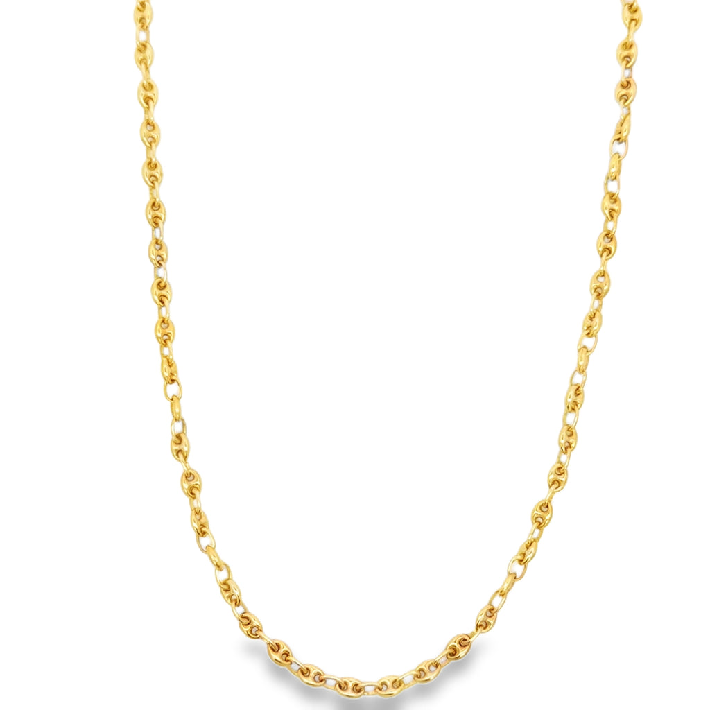 Classic Mariner Link Chain Necklace in Yellow Gold