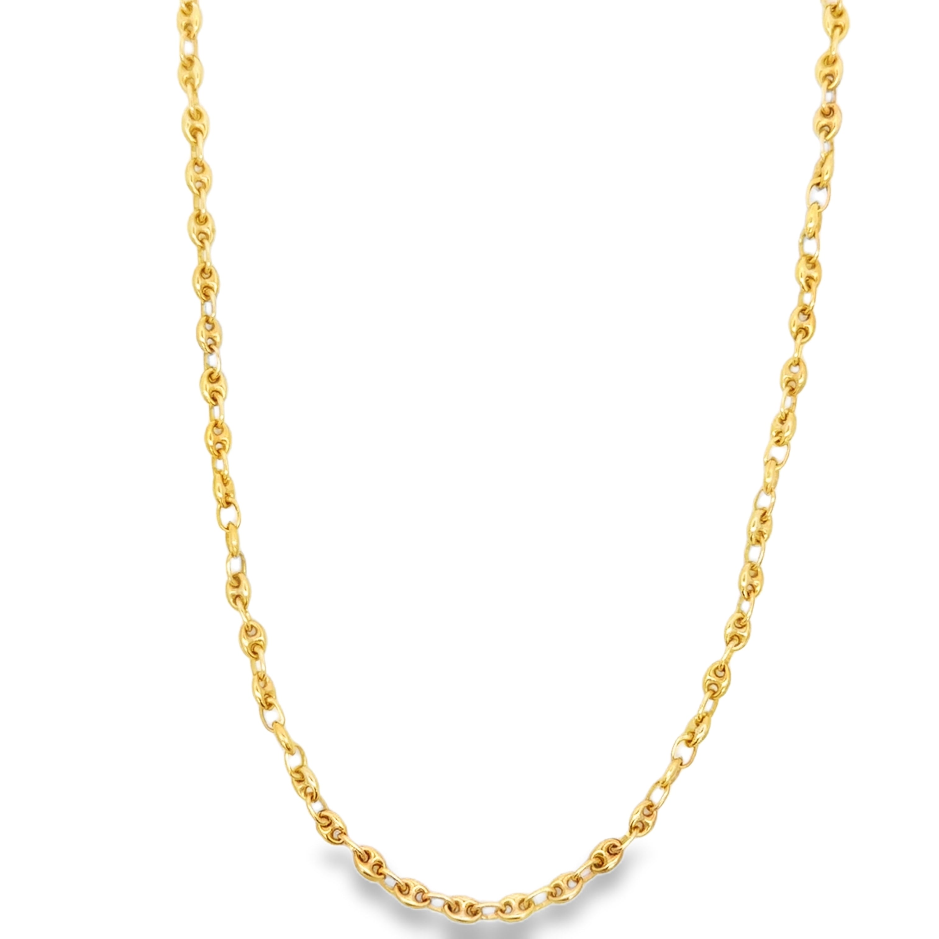 Classic Mariner Link Chain Necklace in Yellow Gold