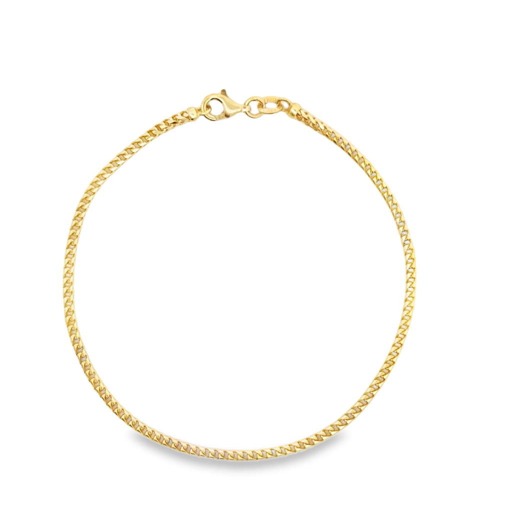 Yellow Gold Woven Chain Bracelet with Lobster Clasp