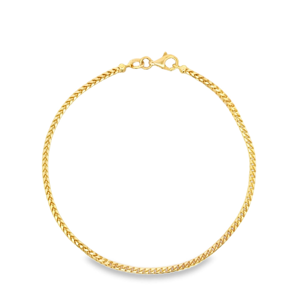 Yellow Gold Woven Chain Bracelet with Lobster Clasp