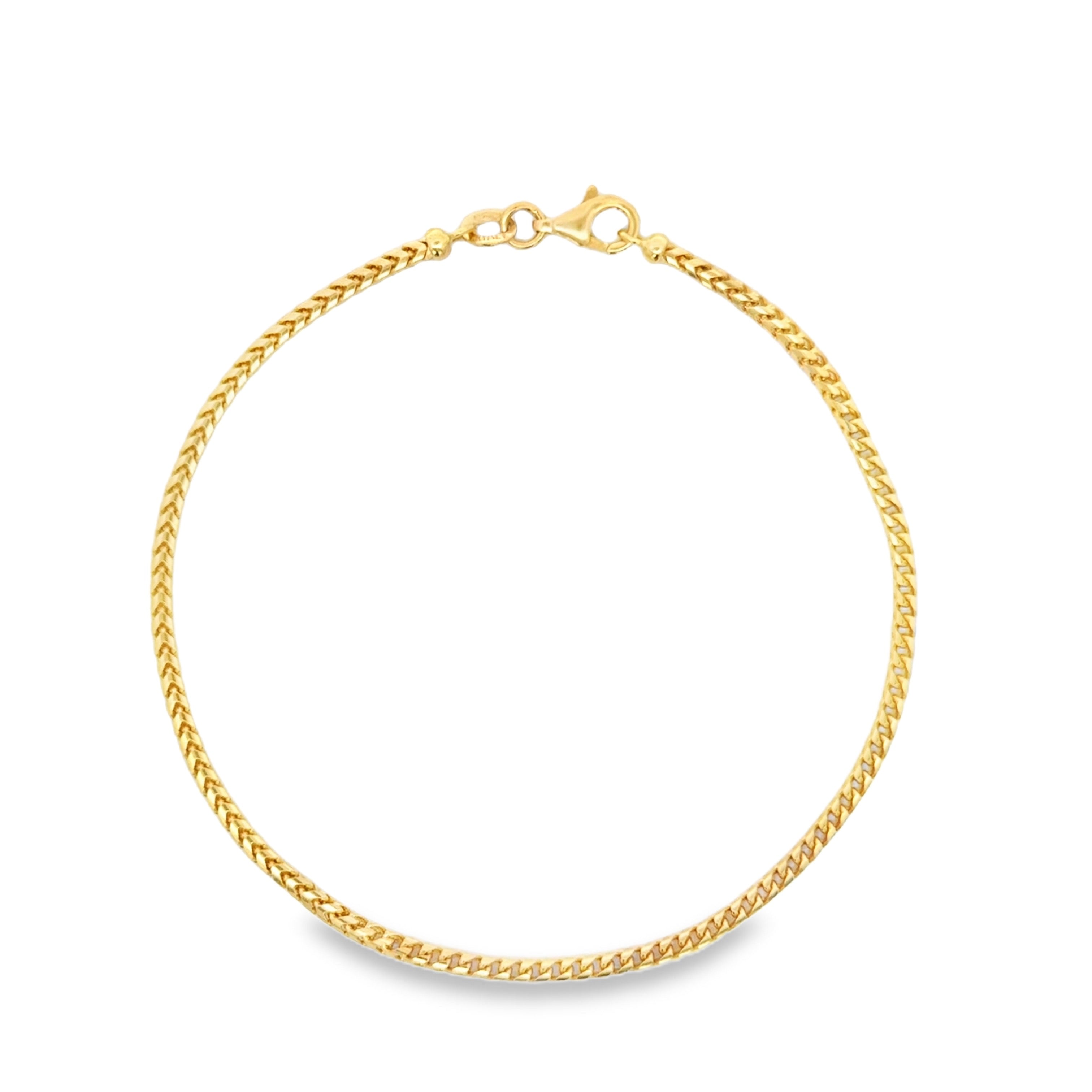 Yellow Gold Woven Chain Bracelet with Lobster Clasp