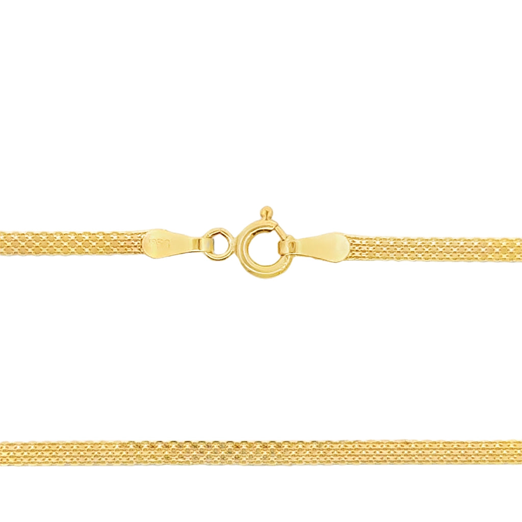 Yellow Gold Woven Mesh Chain Necklace