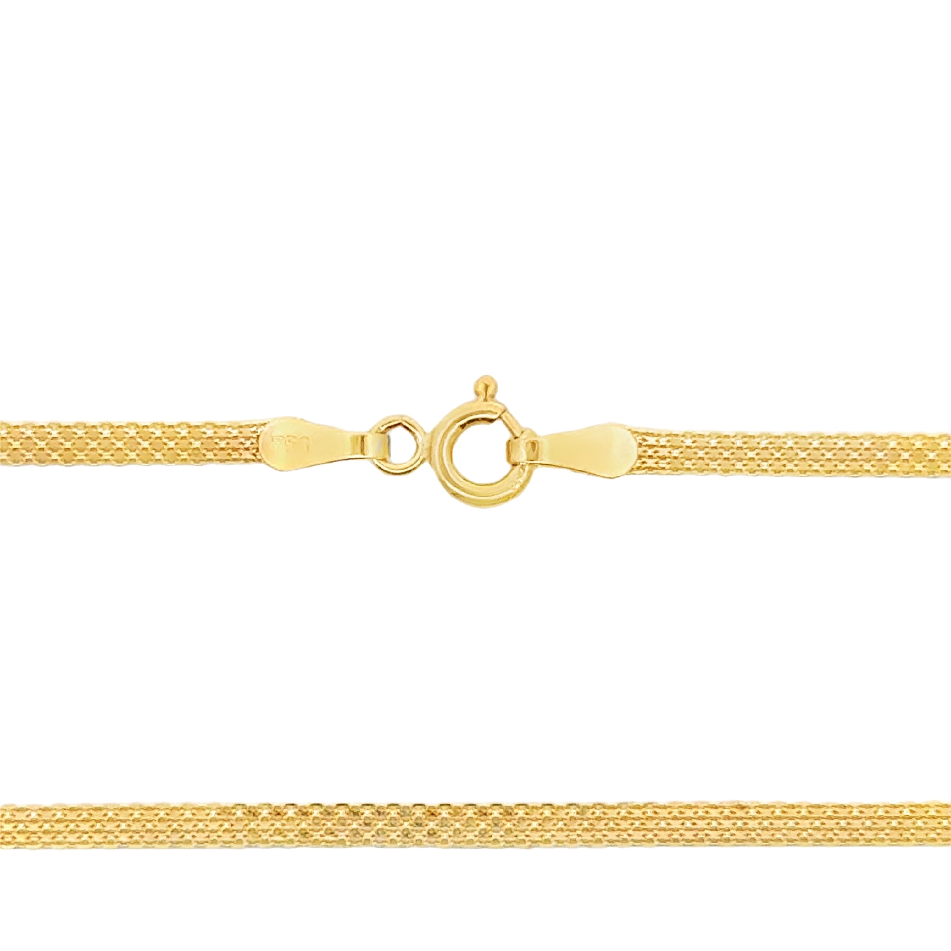 Yellow Gold Woven Mesh Chain Necklace
