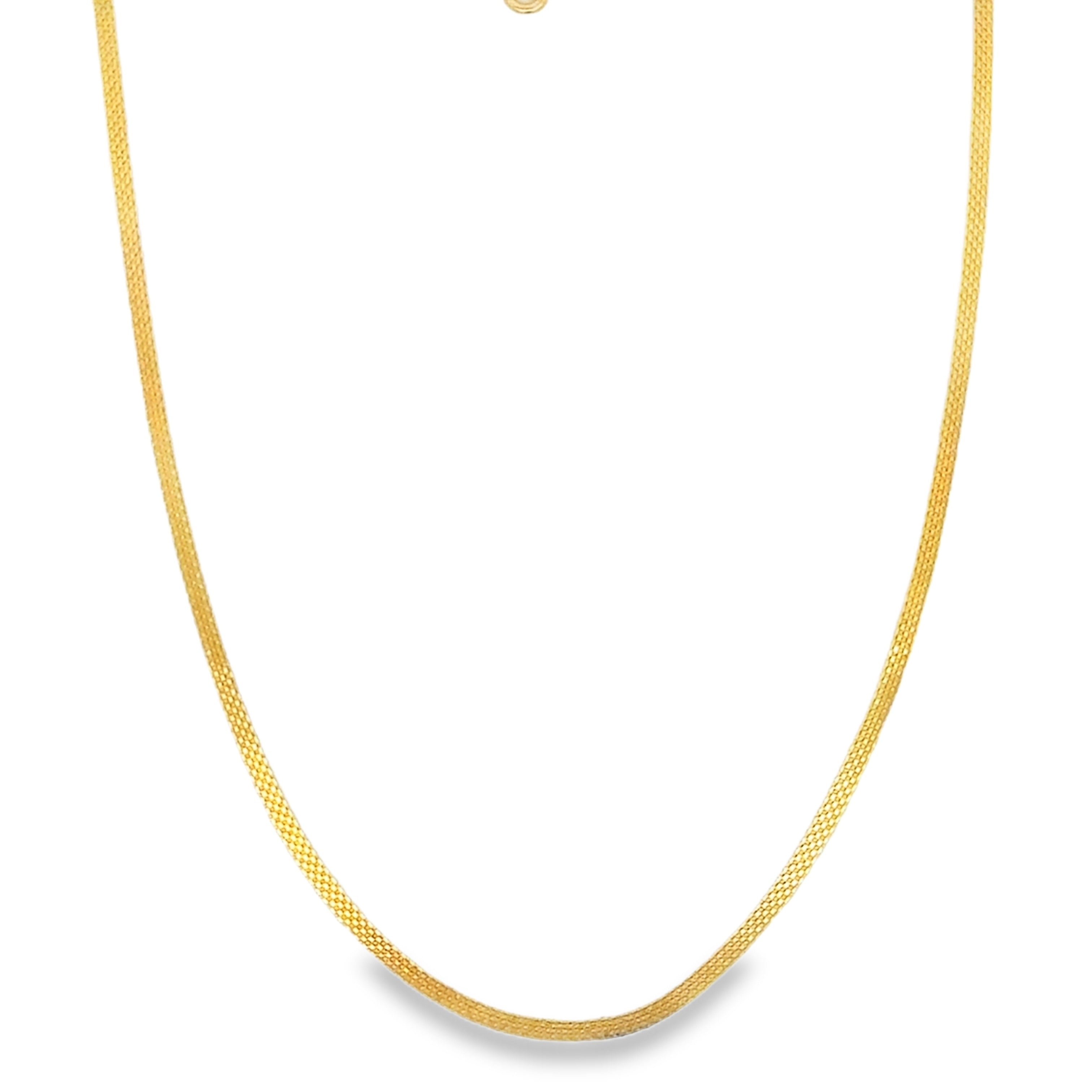 Yellow Gold Woven Mesh Chain Necklace