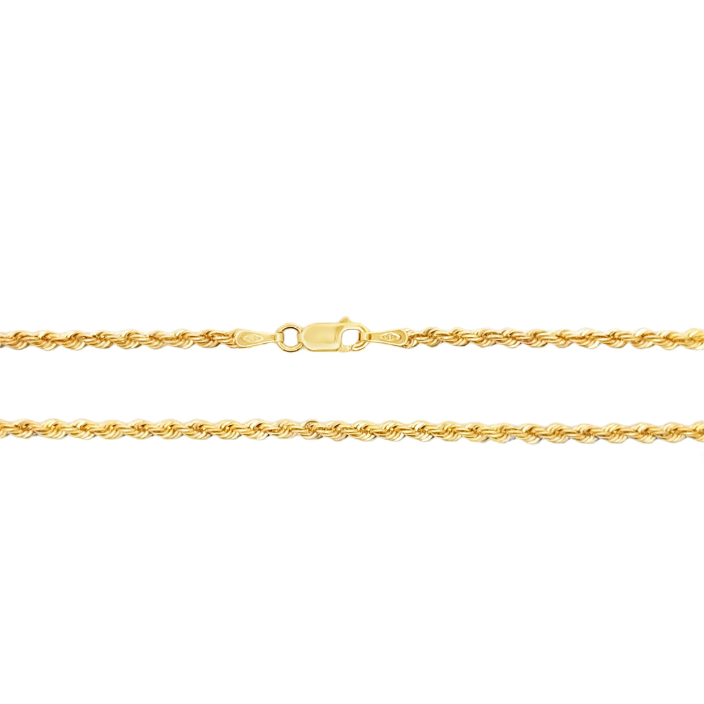 Yellow Gold Rope Chain Necklace