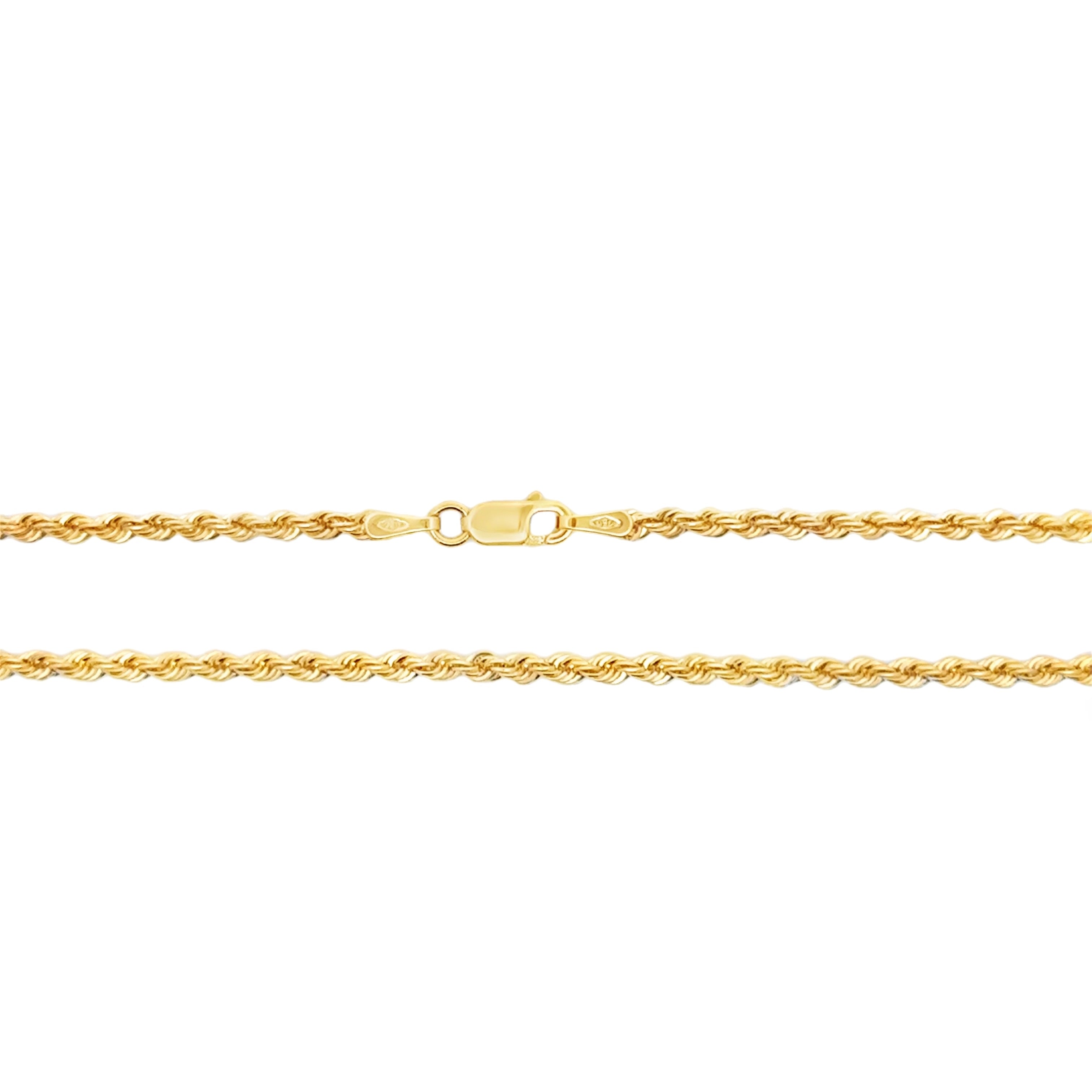 Yellow Gold Rope Chain Necklace