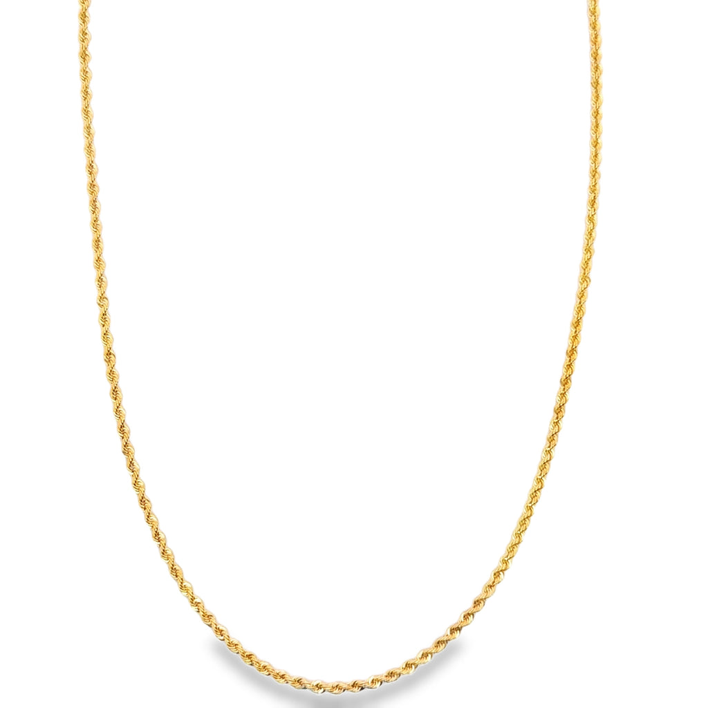Yellow Gold Rope Chain Necklace
