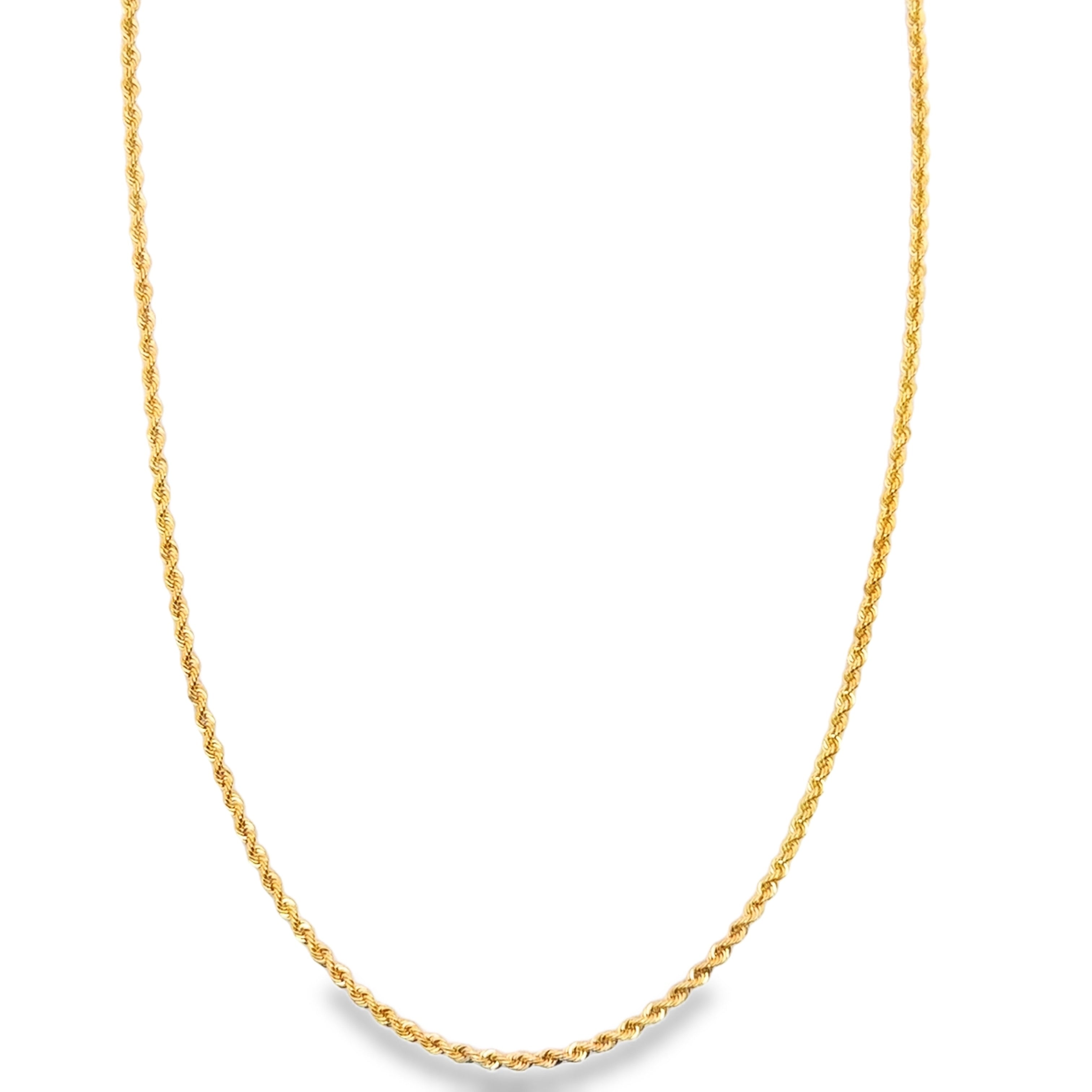 Yellow Gold Rope Chain Necklace