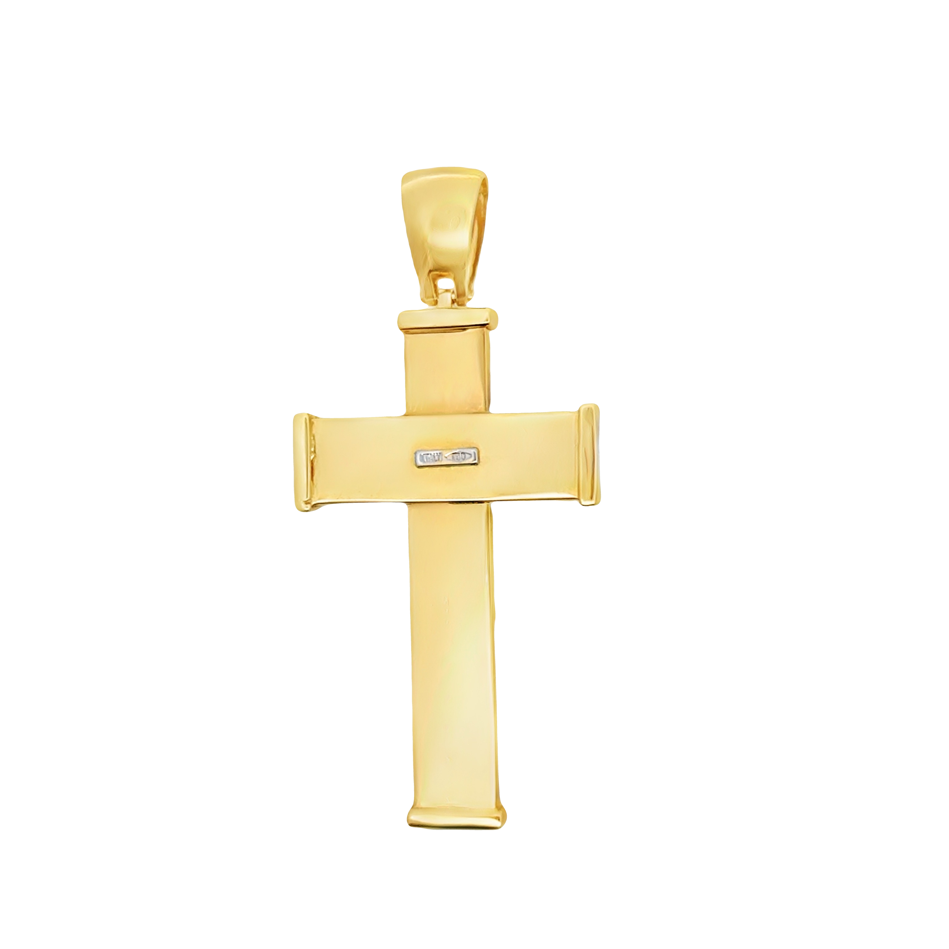 Polished Yellow Gold Crucifix Pendant