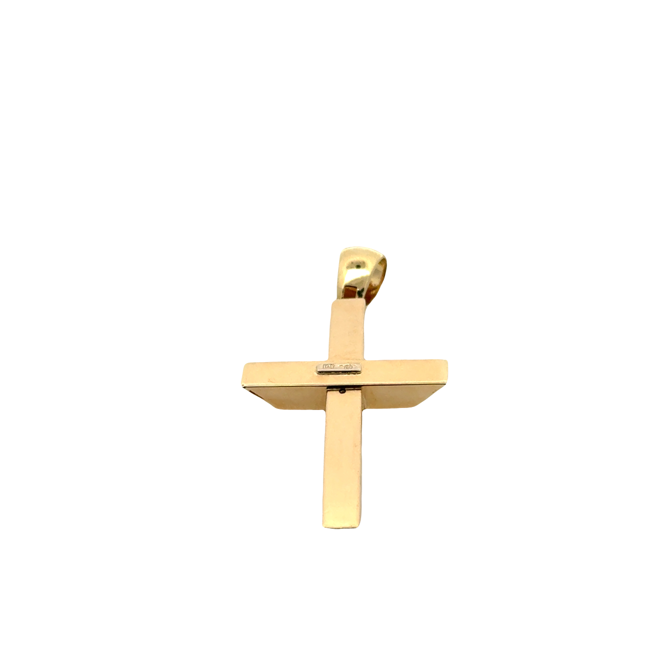 Yellow Gold Cross Pendant with Geometric Details