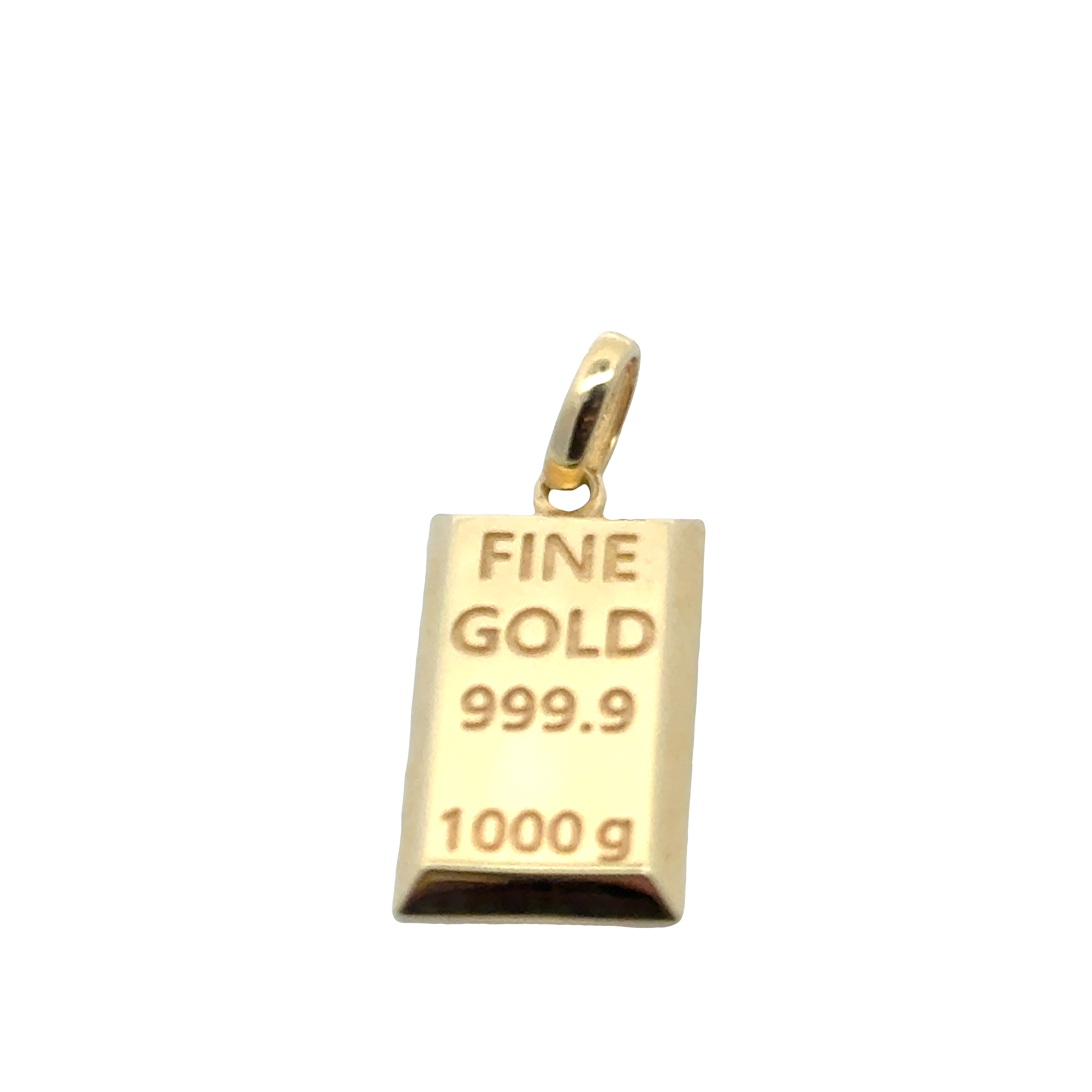 Yellow Gold Bullion Bar Pendant