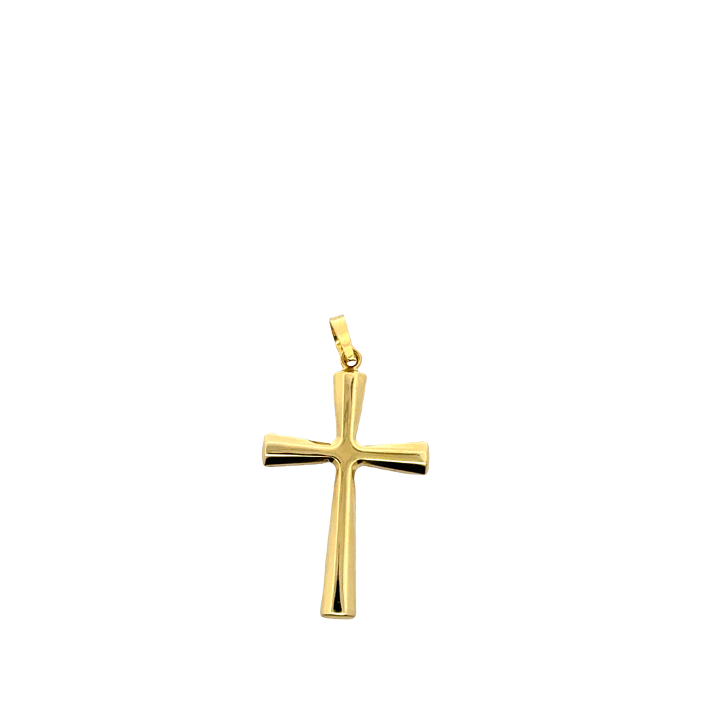 Tri-Color Gold Textured Cross Pendant