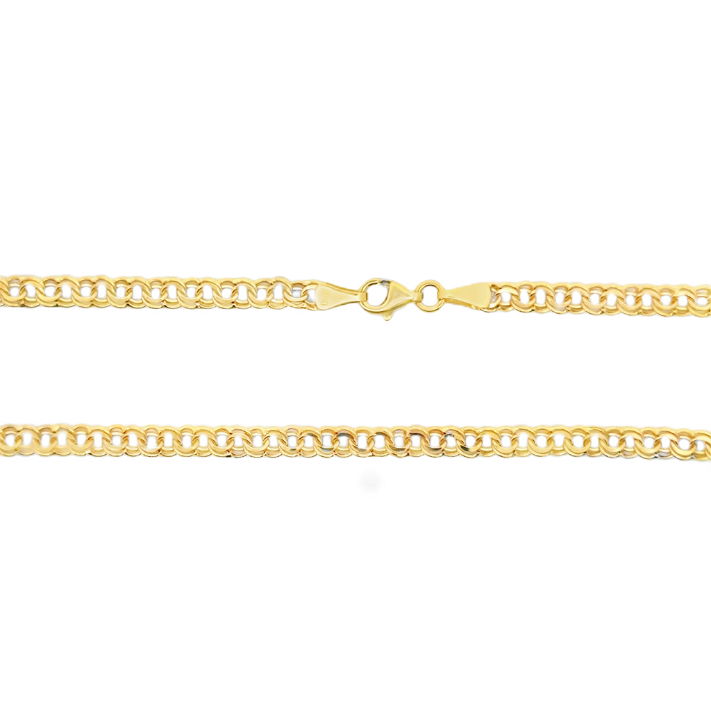 Classic Interlocking Link Chain Necklace in Yellow Gold