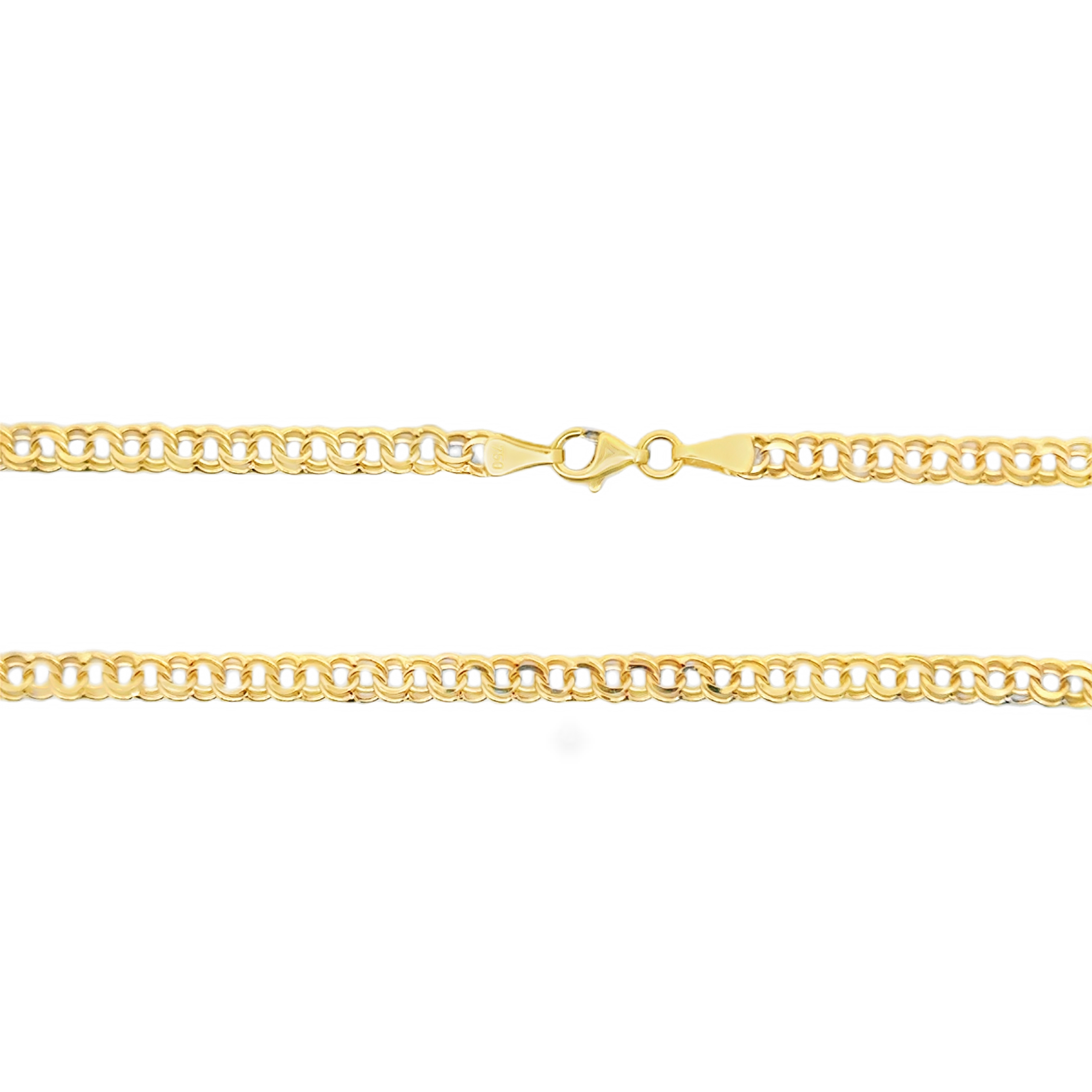 Classic Interlocking Link Chain Necklace in Yellow Gold