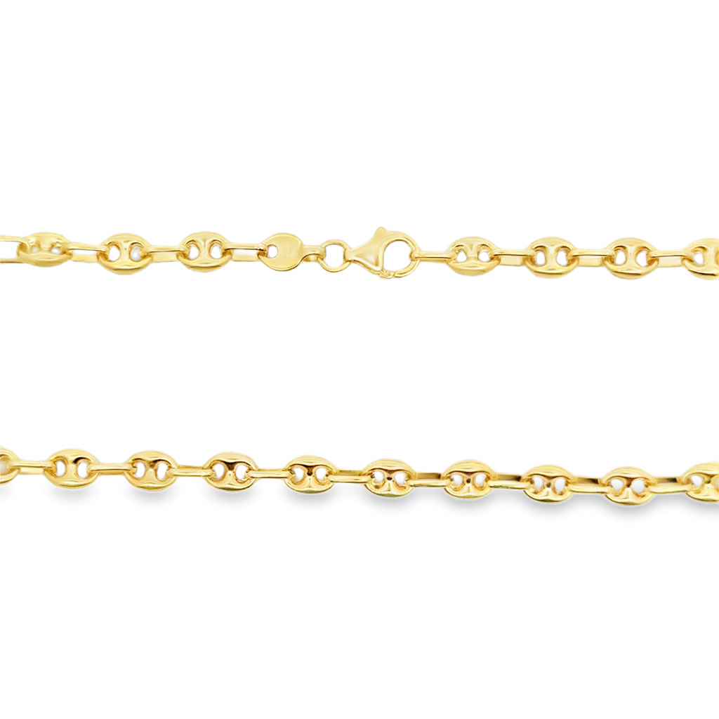 Yellow Gold Mariner Link Chain Necklace