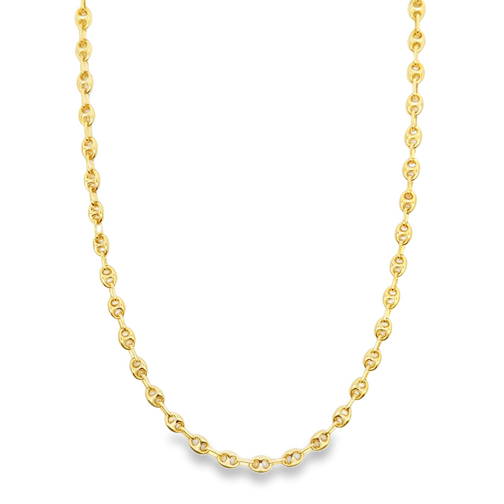 Yellow Gold Mariner Link Chain Necklace
