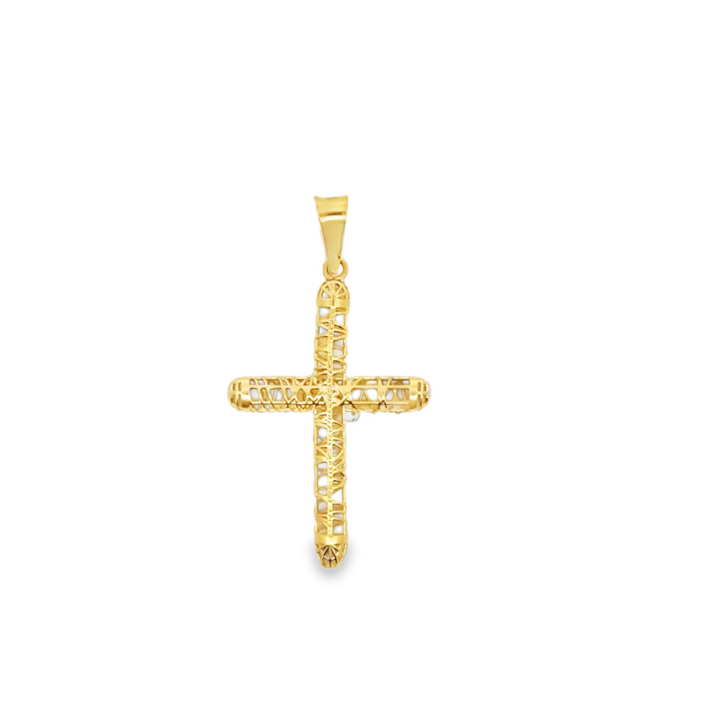 Yellow Gold Openwork Filigree Cross Pendant