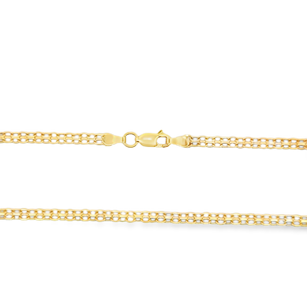 Yellow Gold Woven Link Chain Necklace