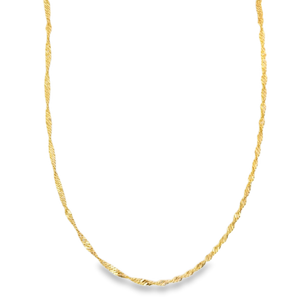 Classic Twisted Yellow Gold Chain Necklace