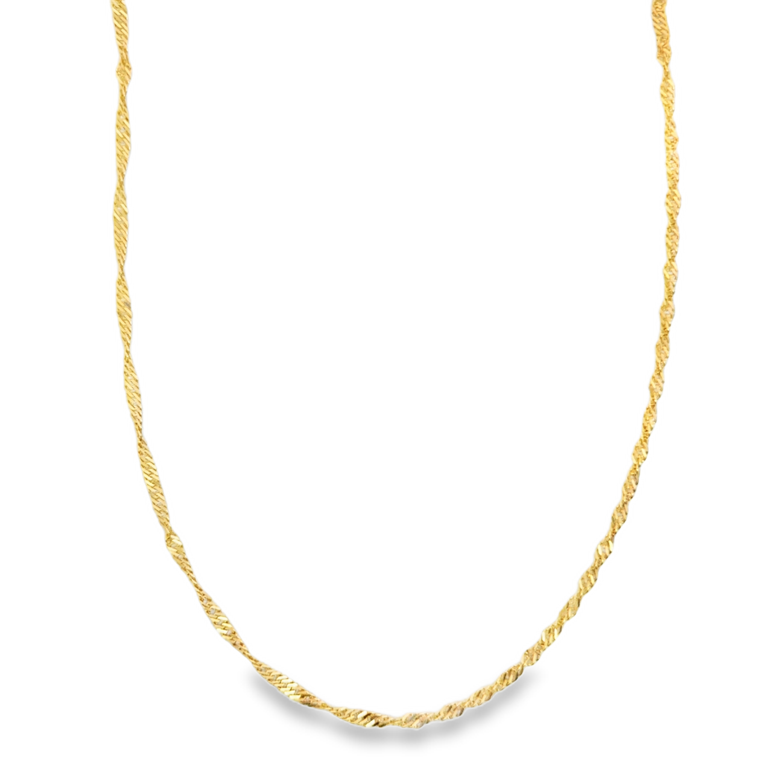 Classic Twisted Yellow Gold Chain Necklace