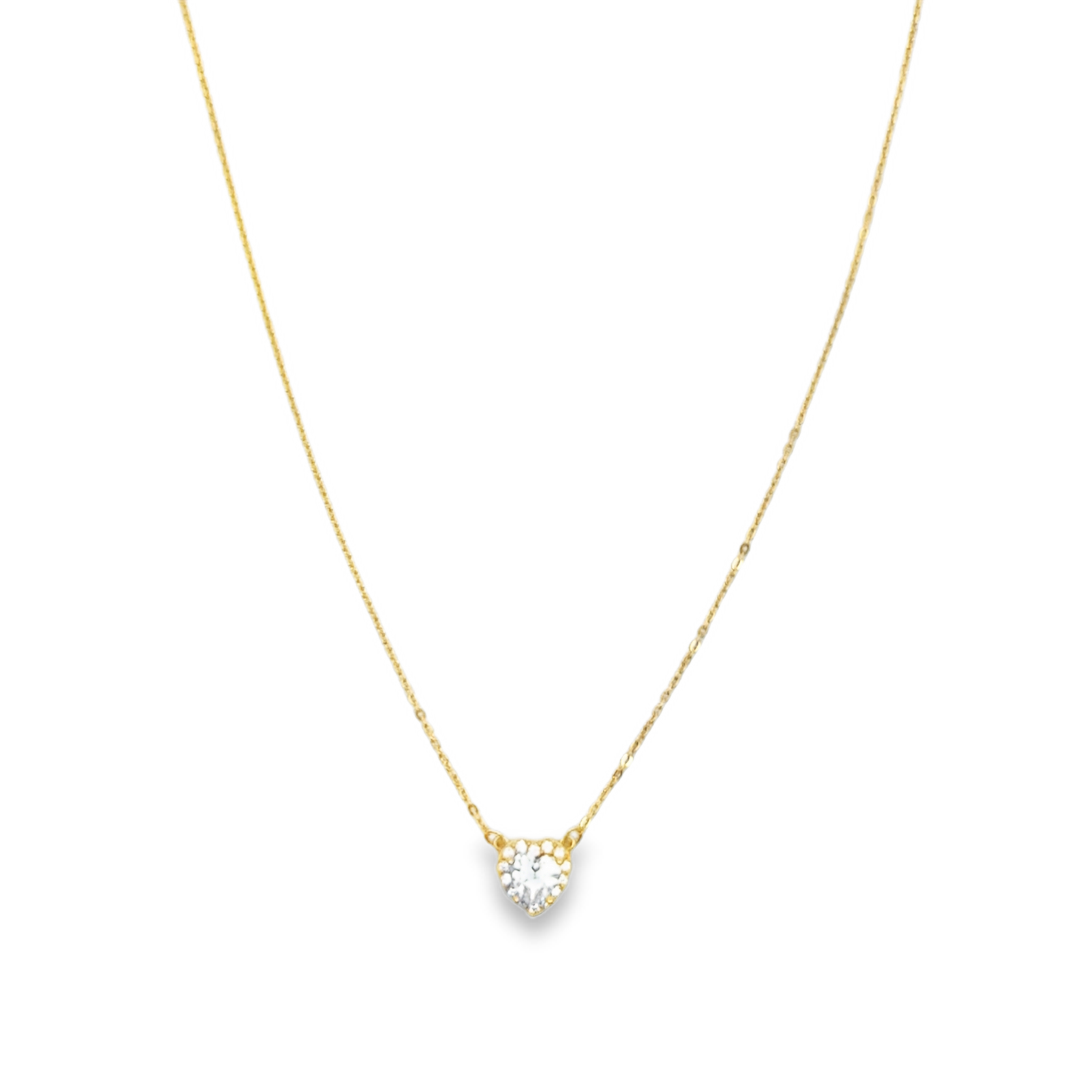 Delicate Yellow Gold Zircon Chain Necklace