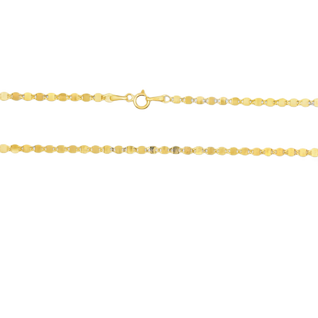 Yellow Gold Flat Link Chain Necklace