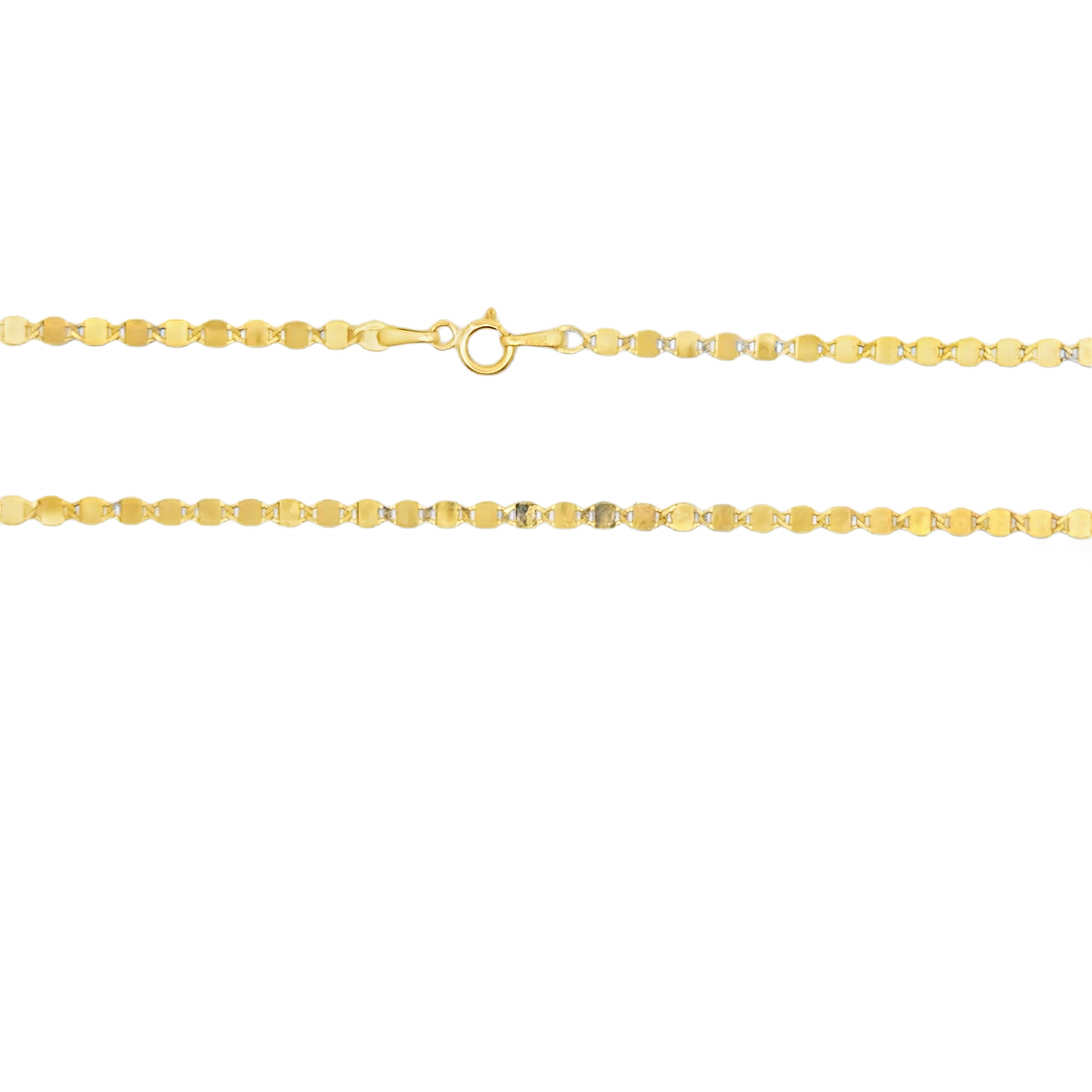 Yellow Gold Flat Link Chain Necklace