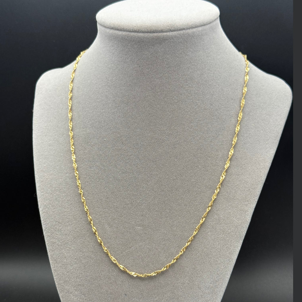 Classic Twisted Yellow Gold Chain Necklace