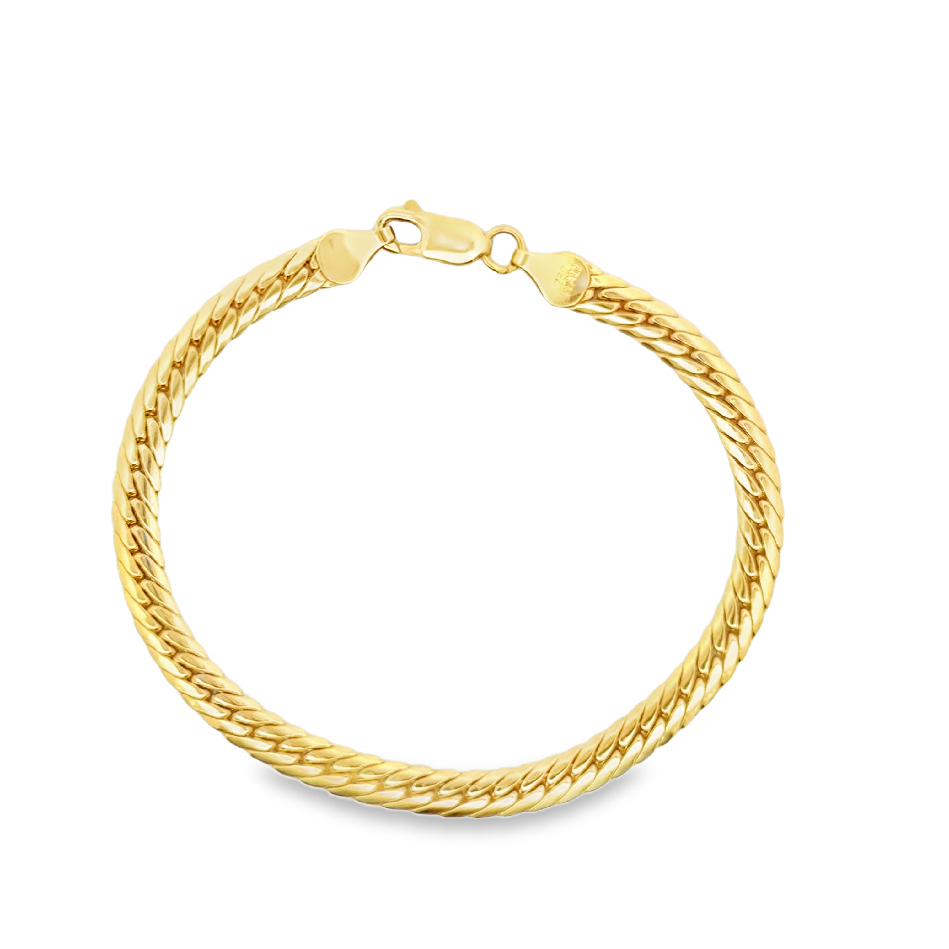 Classic Woven Link Chain Bracelet in Yellow Gold